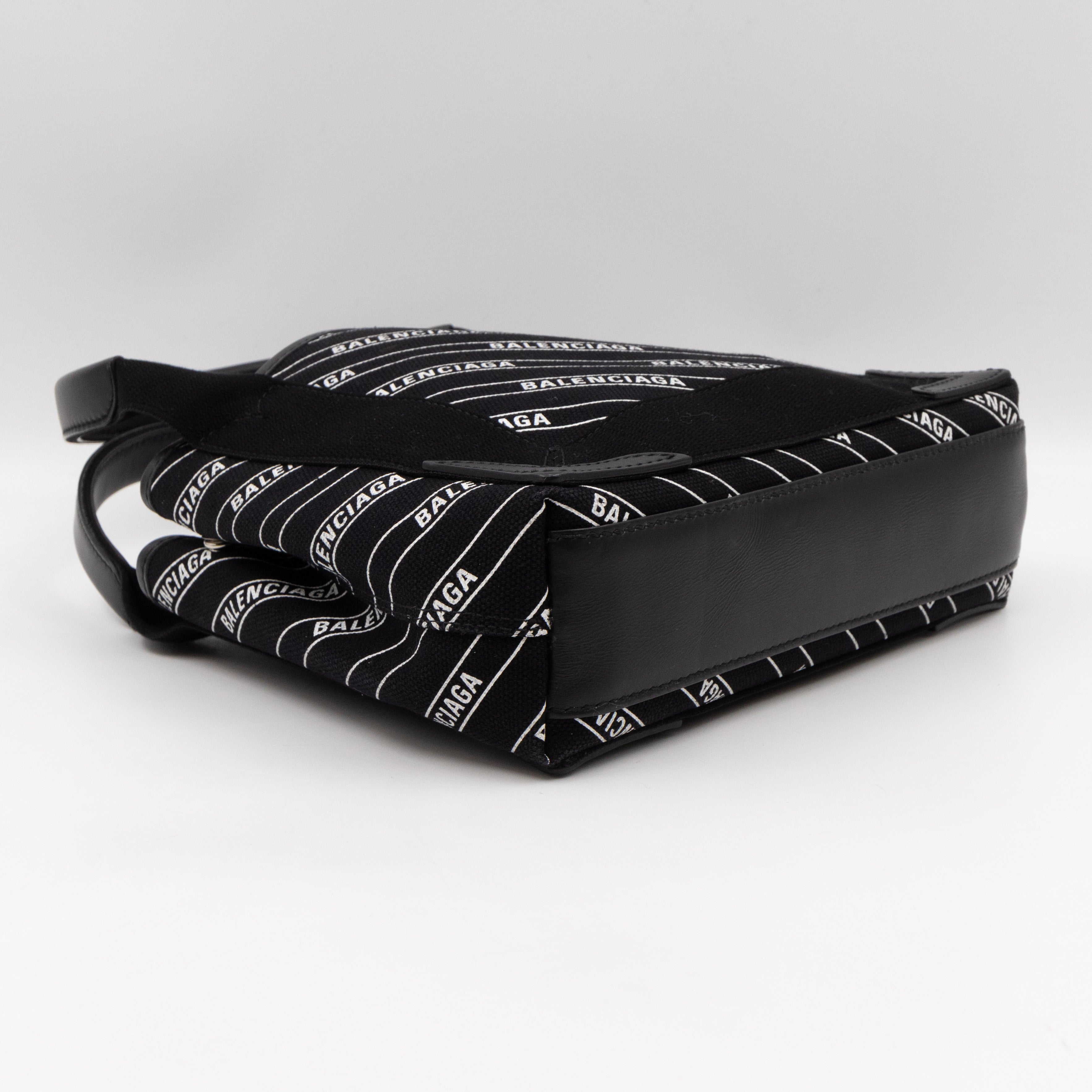 Navy Cabas XS Black Cotton Canvas