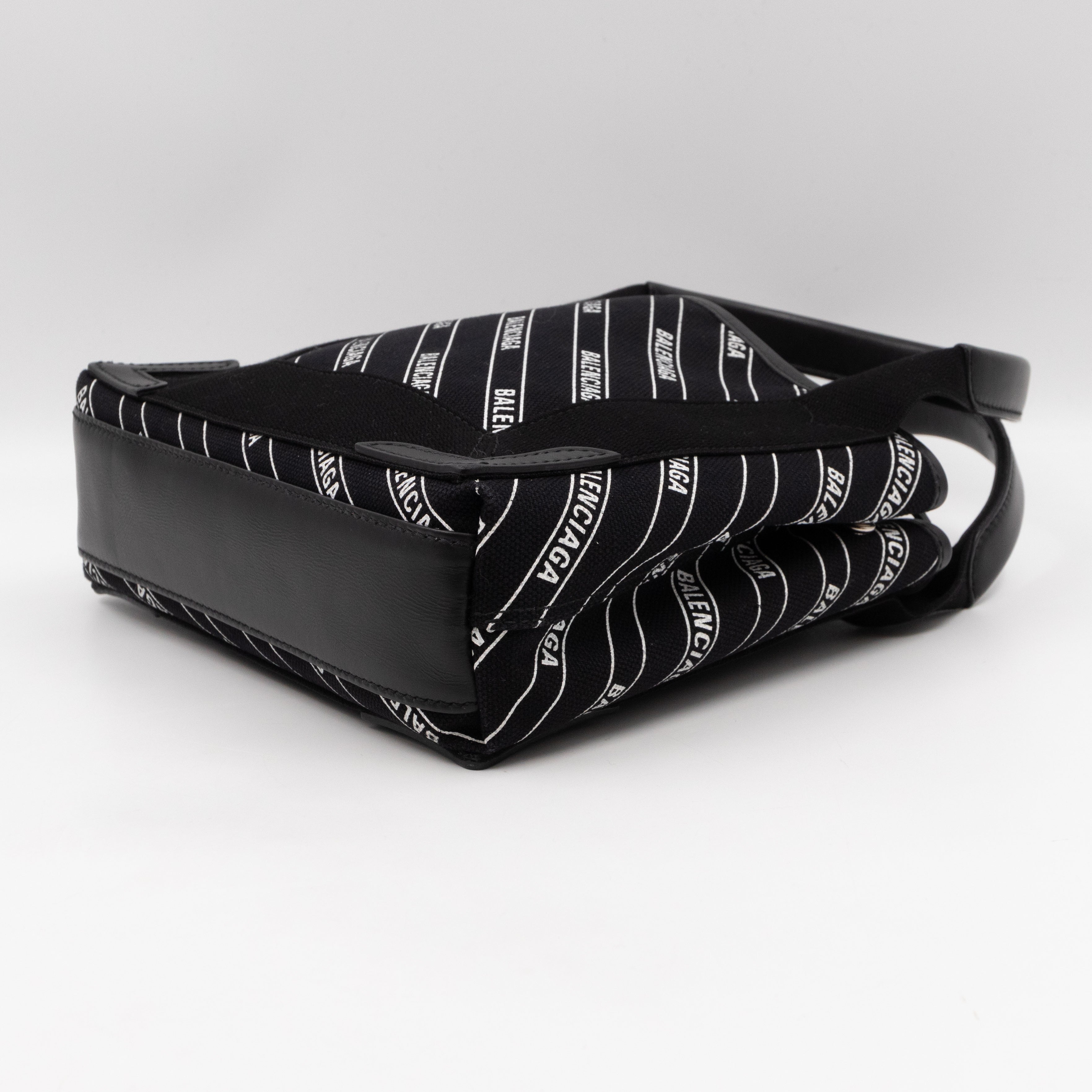 Navy Cabas XS Black Cotton Canvas