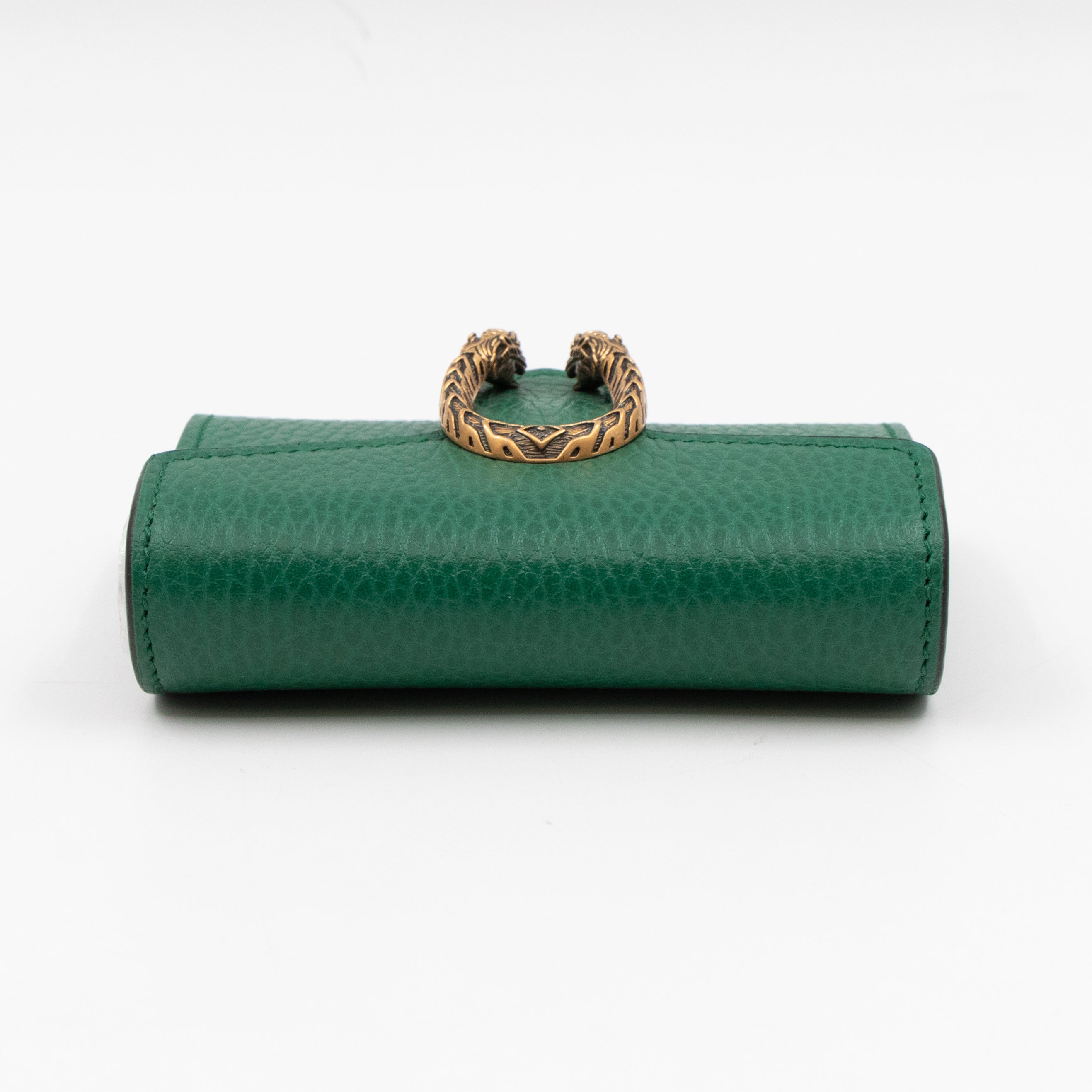 Dionysus Chain Coin Purse Green Leather