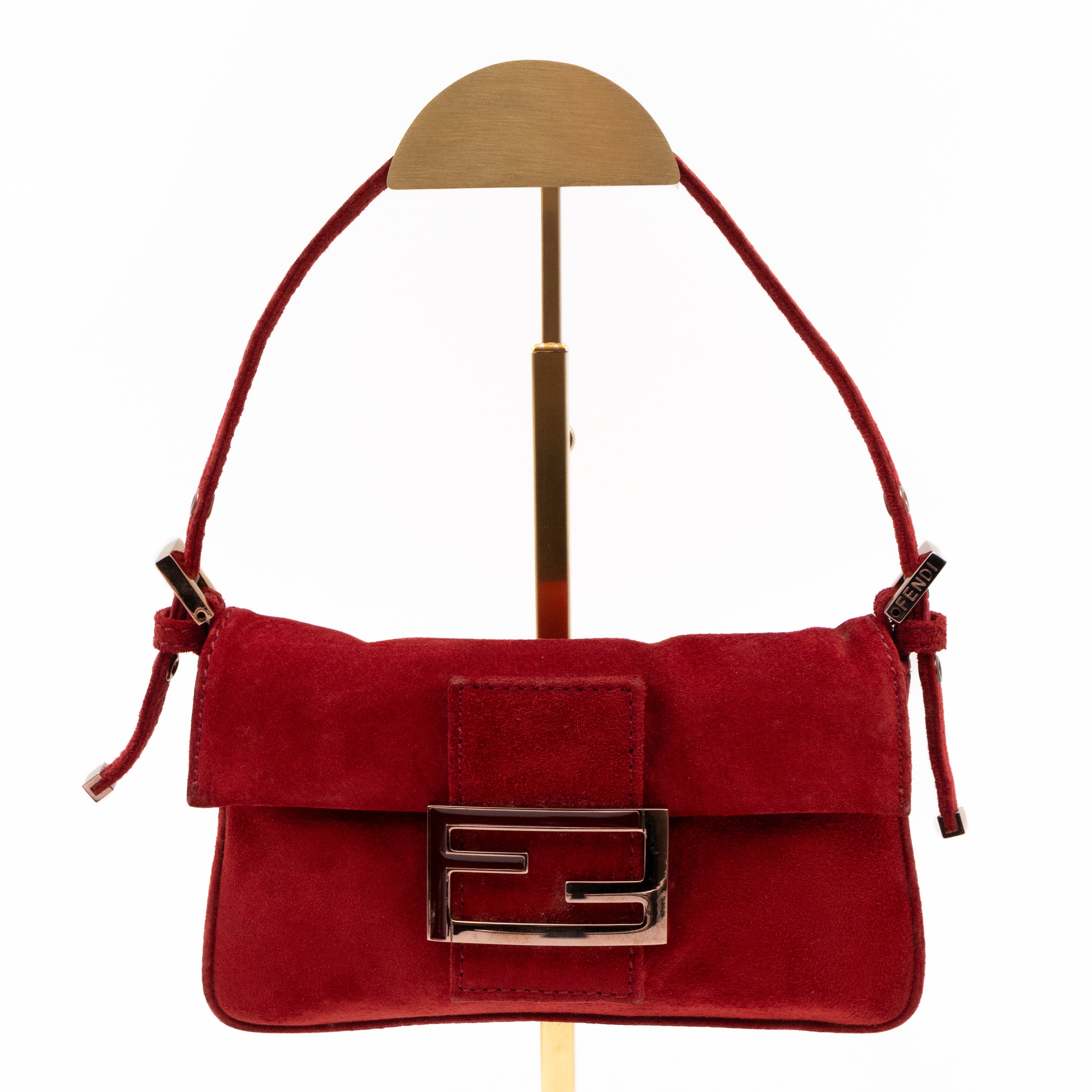 Mini Mamma Baguette Red Suede Leather