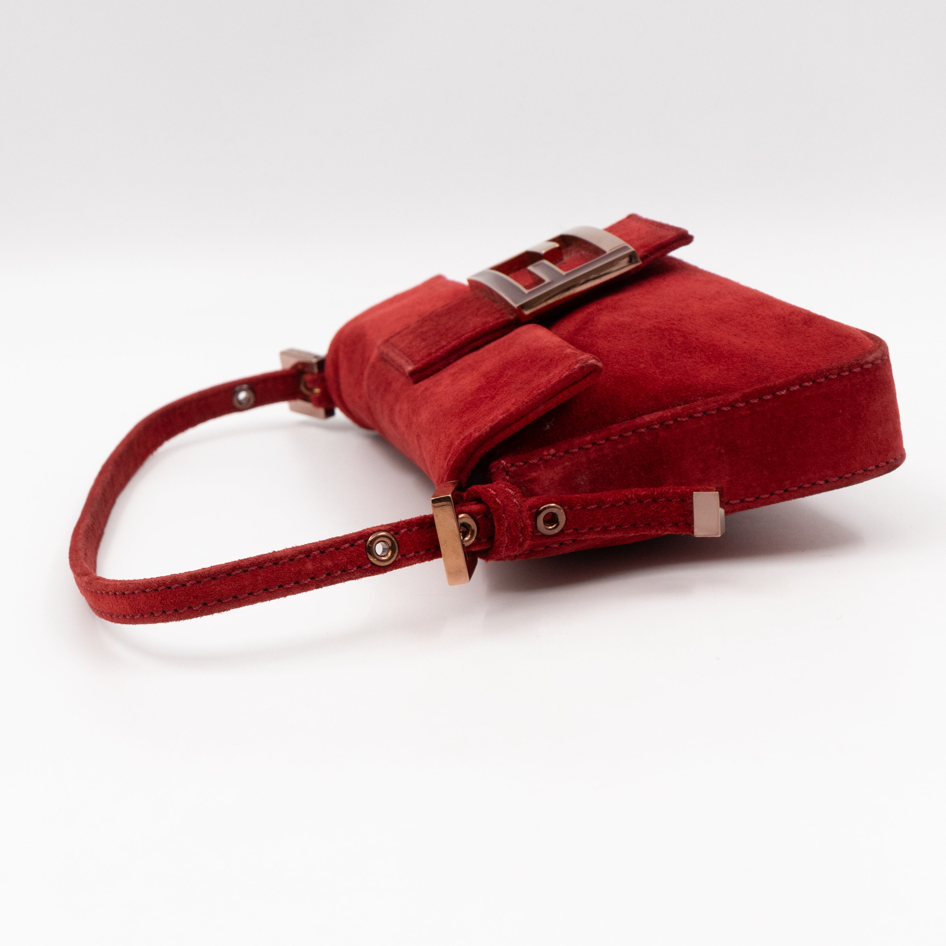 Mini Mamma Baguette Red Suede Leather