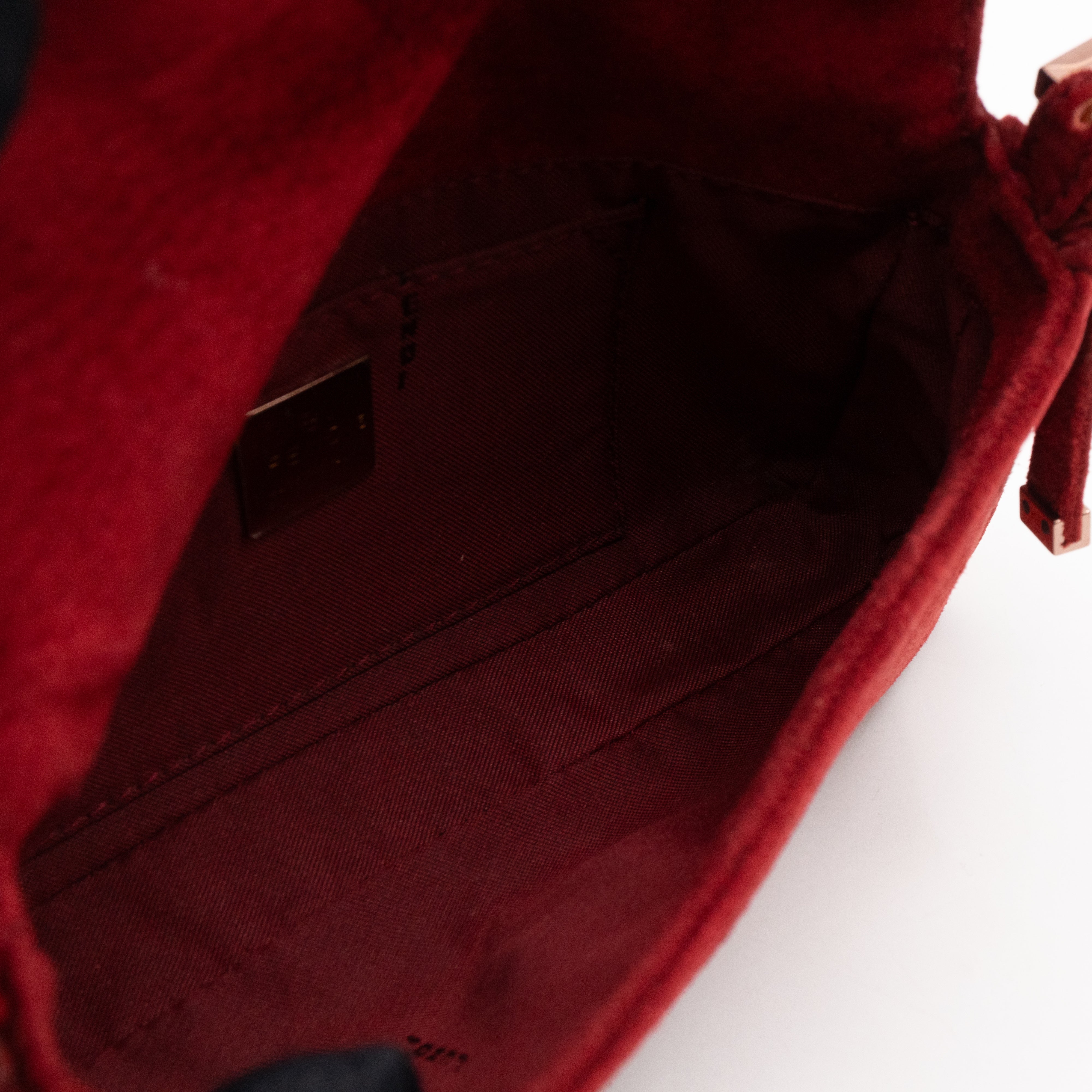 Mini Mamma Baguette Red Suede Leather