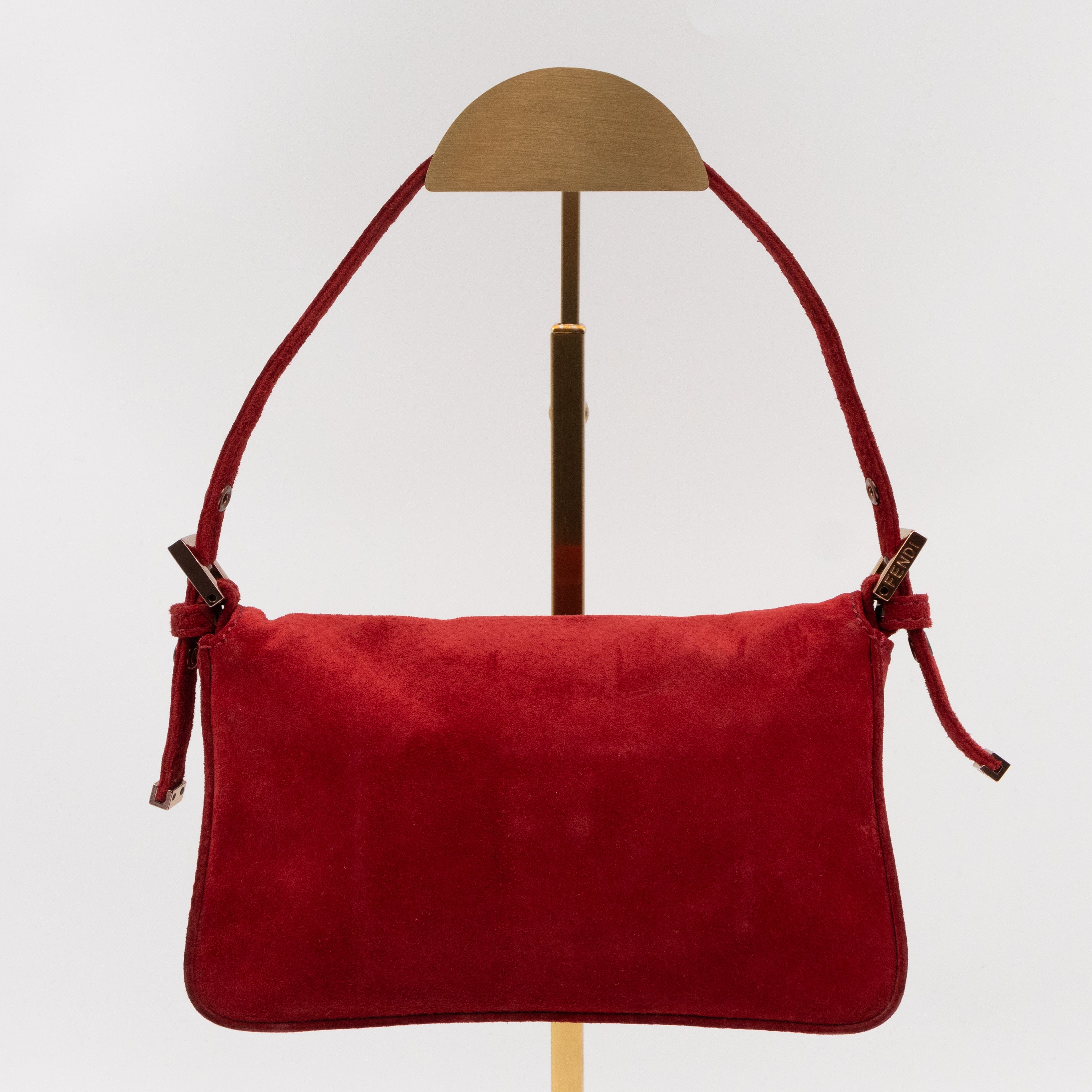 Mini Mamma Baguette Red Suede Leather