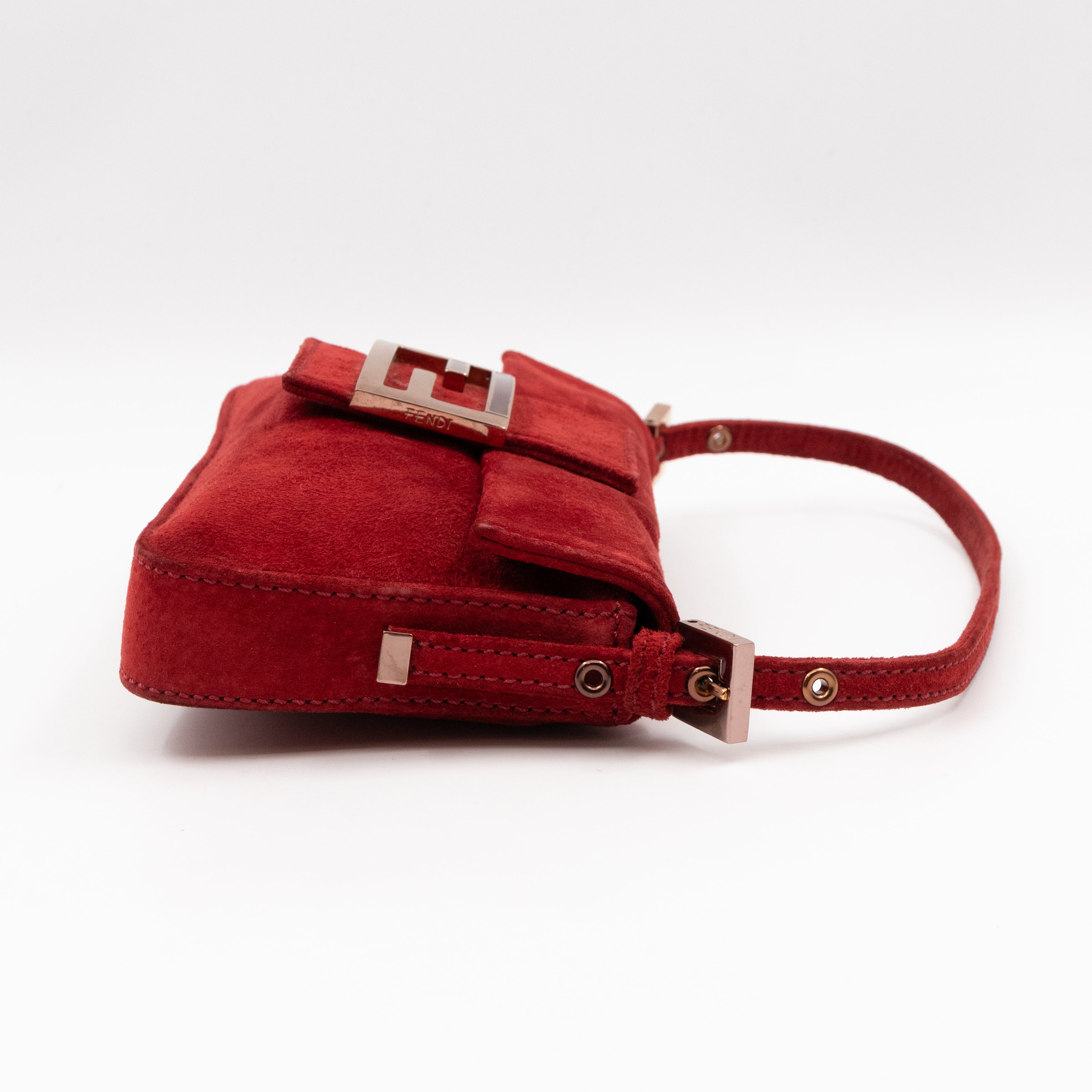 Mini Mamma Baguette Red Suede Leather
