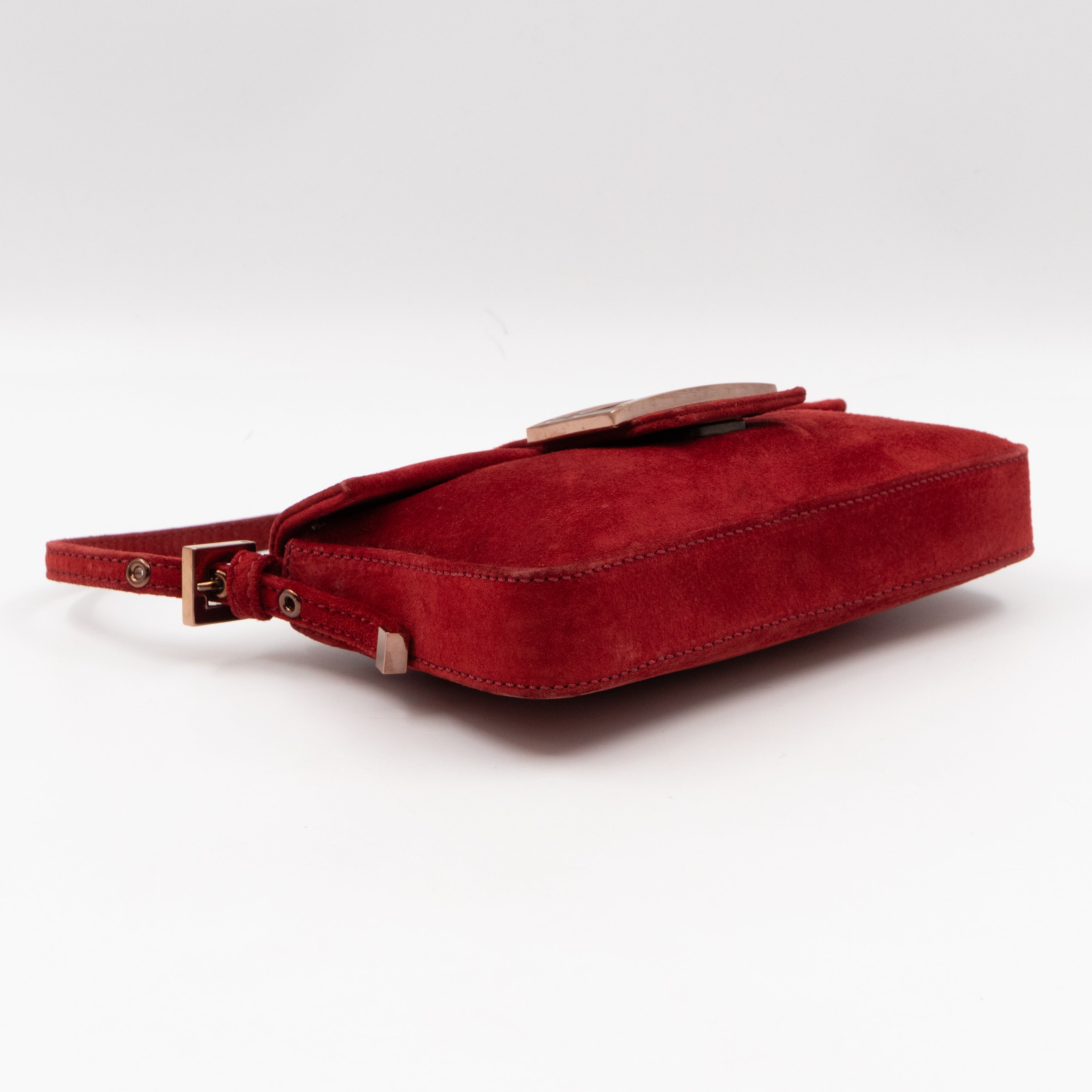 Mini Mamma Baguette Red Suede Leather