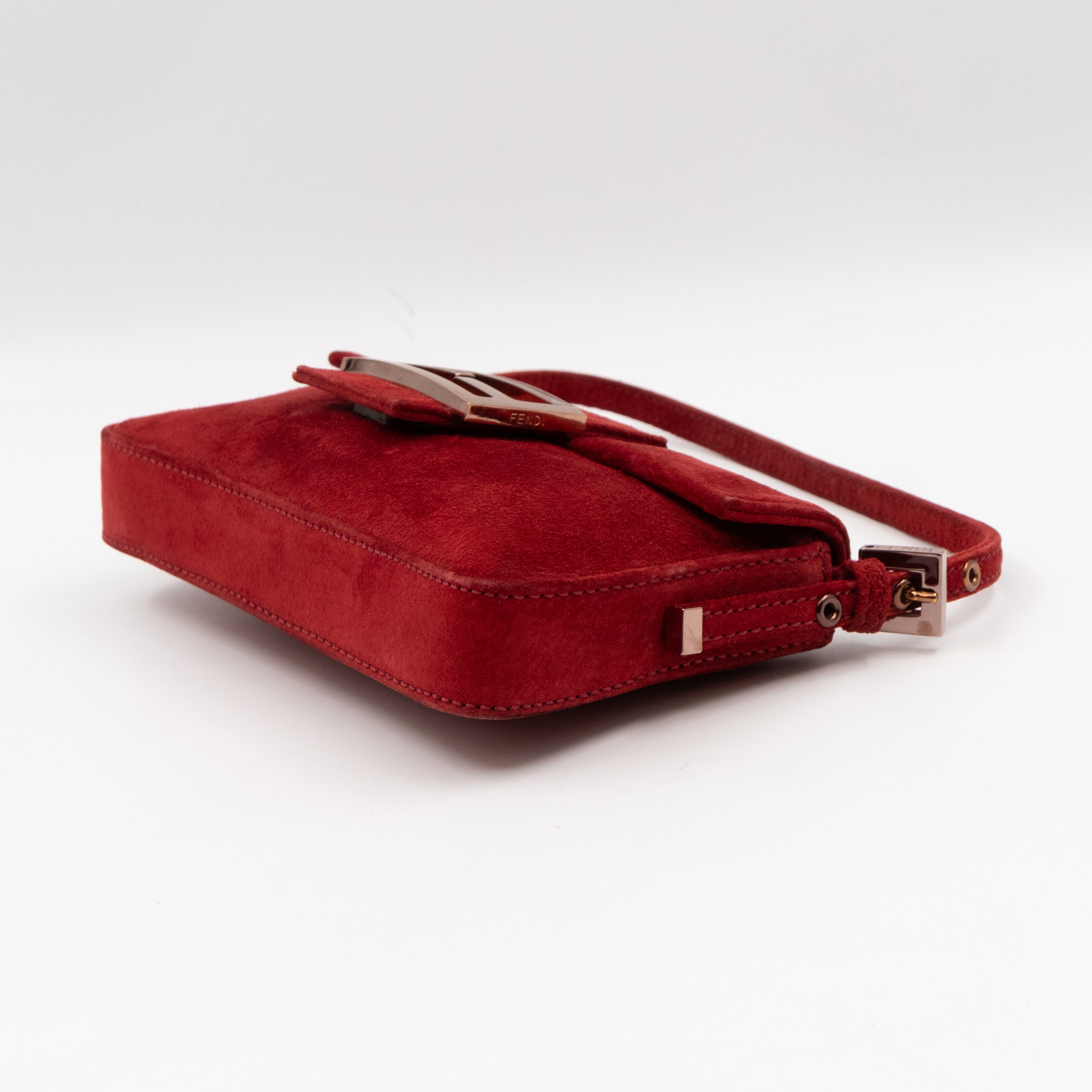 Mini Mamma Baguette Red Suede Leather