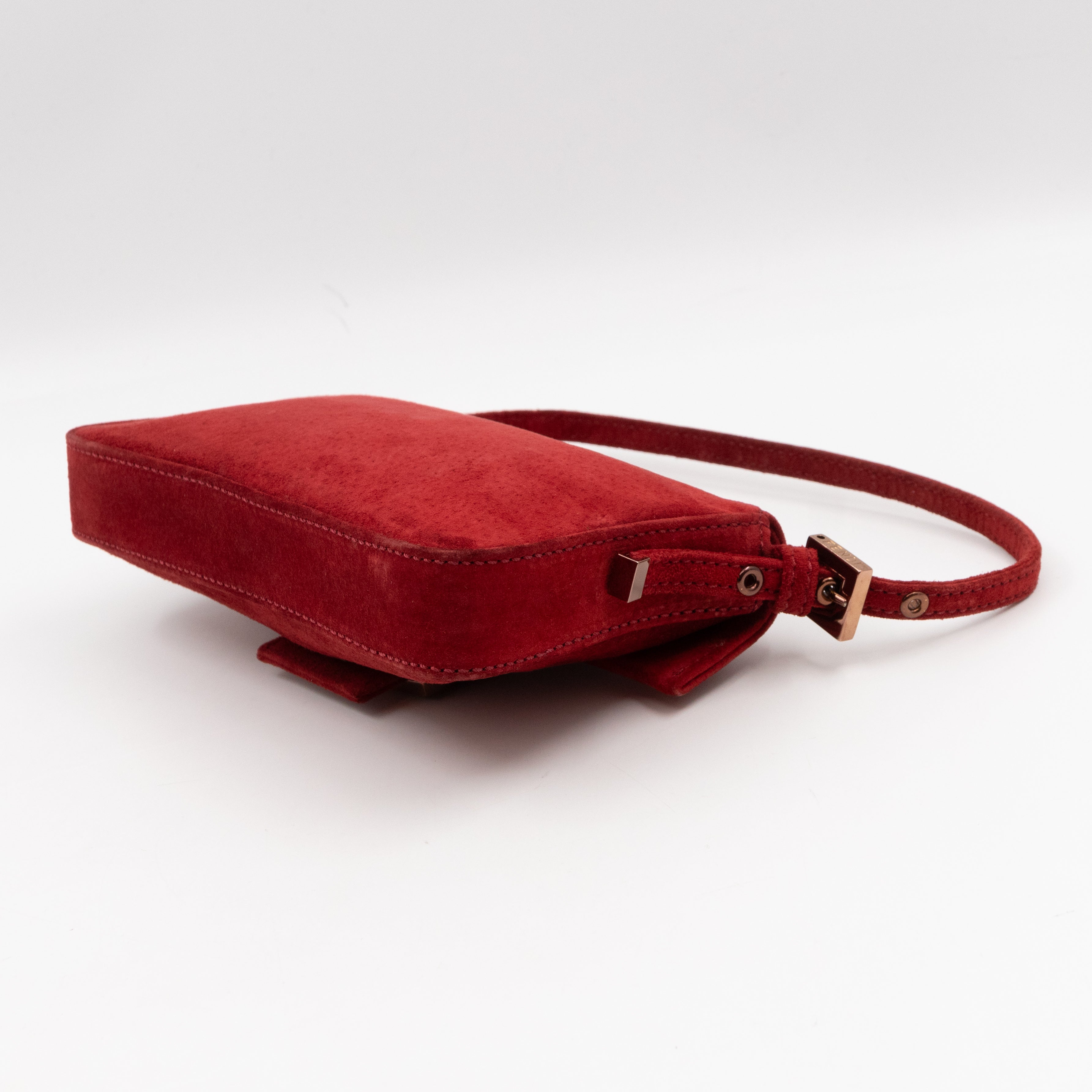 Mini Mamma Baguette Red Suede Leather