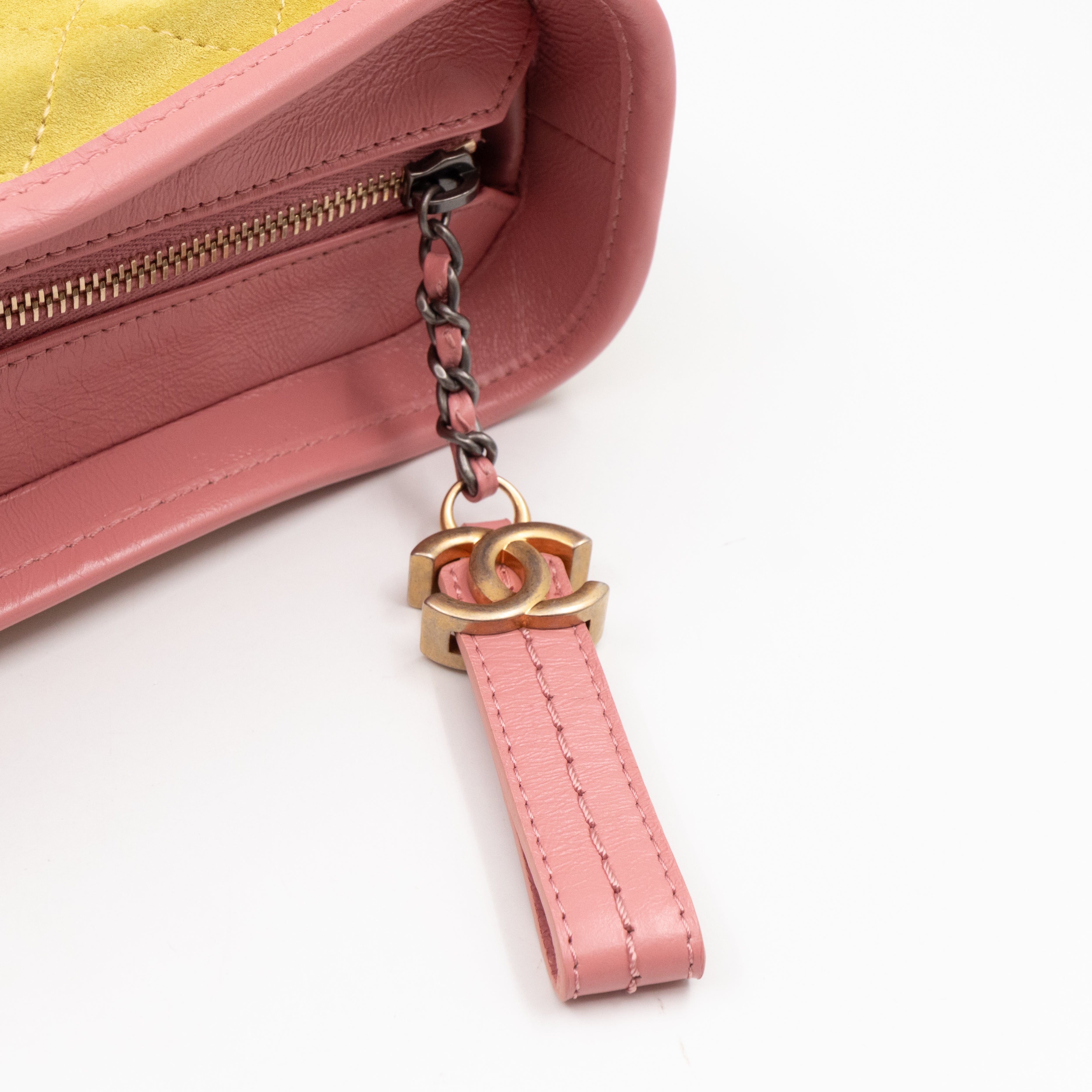 Gabrielle Hobo Small Yellow Suede Green Pink Leather