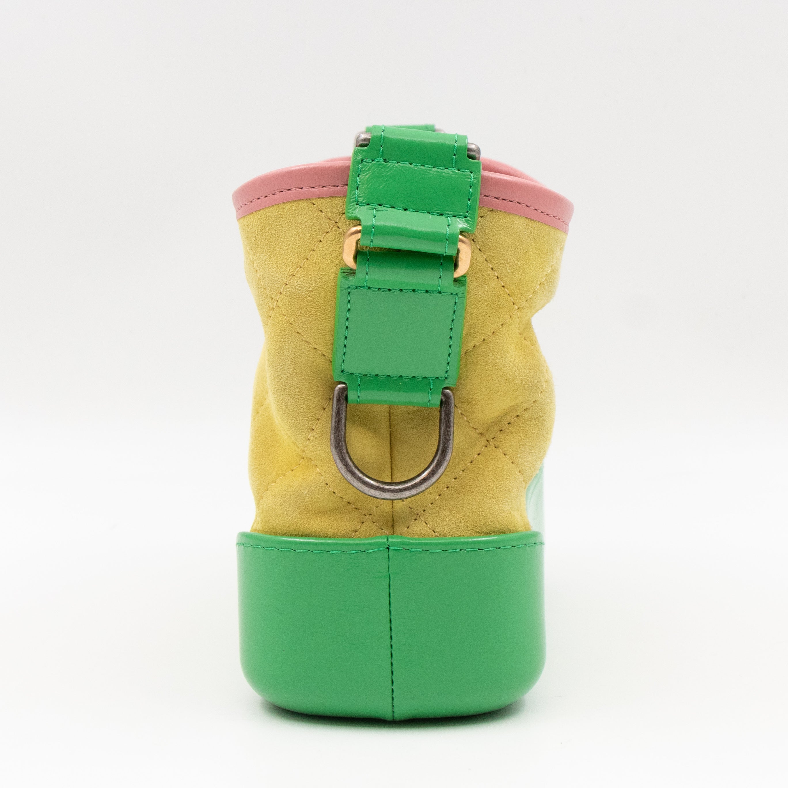Gabrielle Hobo Small Yellow Suede Green Pink Leather