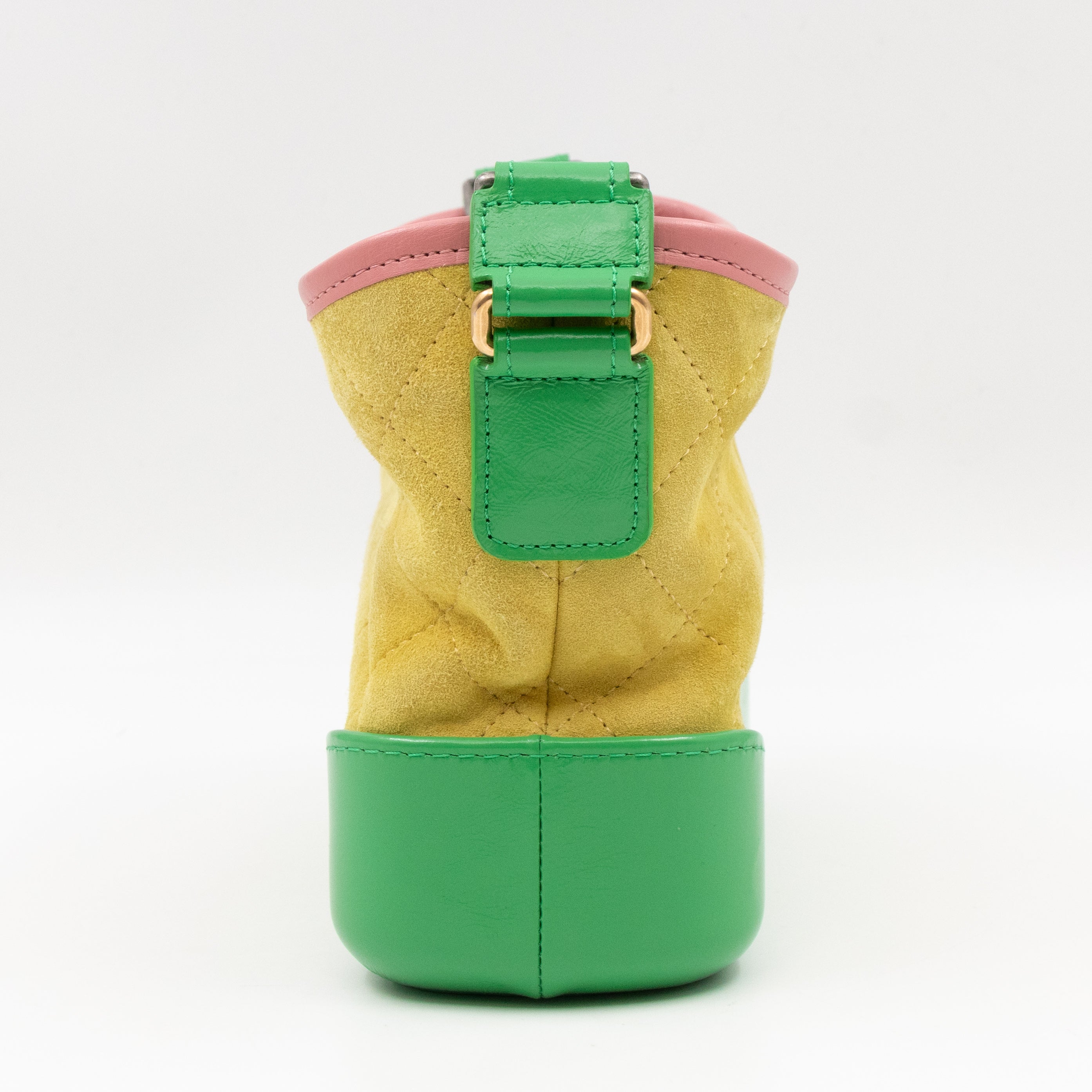 Gabrielle Hobo Small Yellow Suede Green Pink Leather