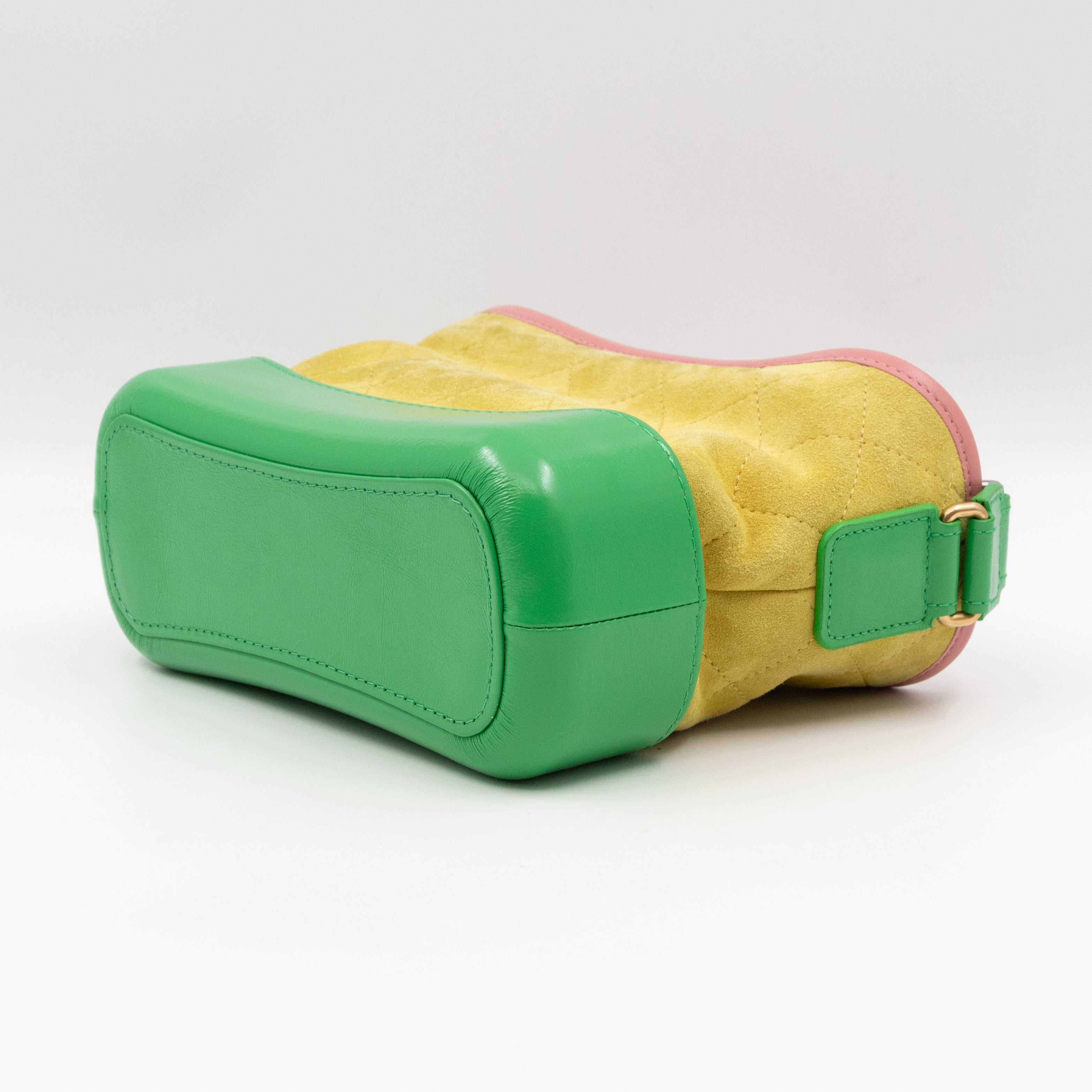 Gabrielle Hobo Small Yellow Suede Green Pink Leather