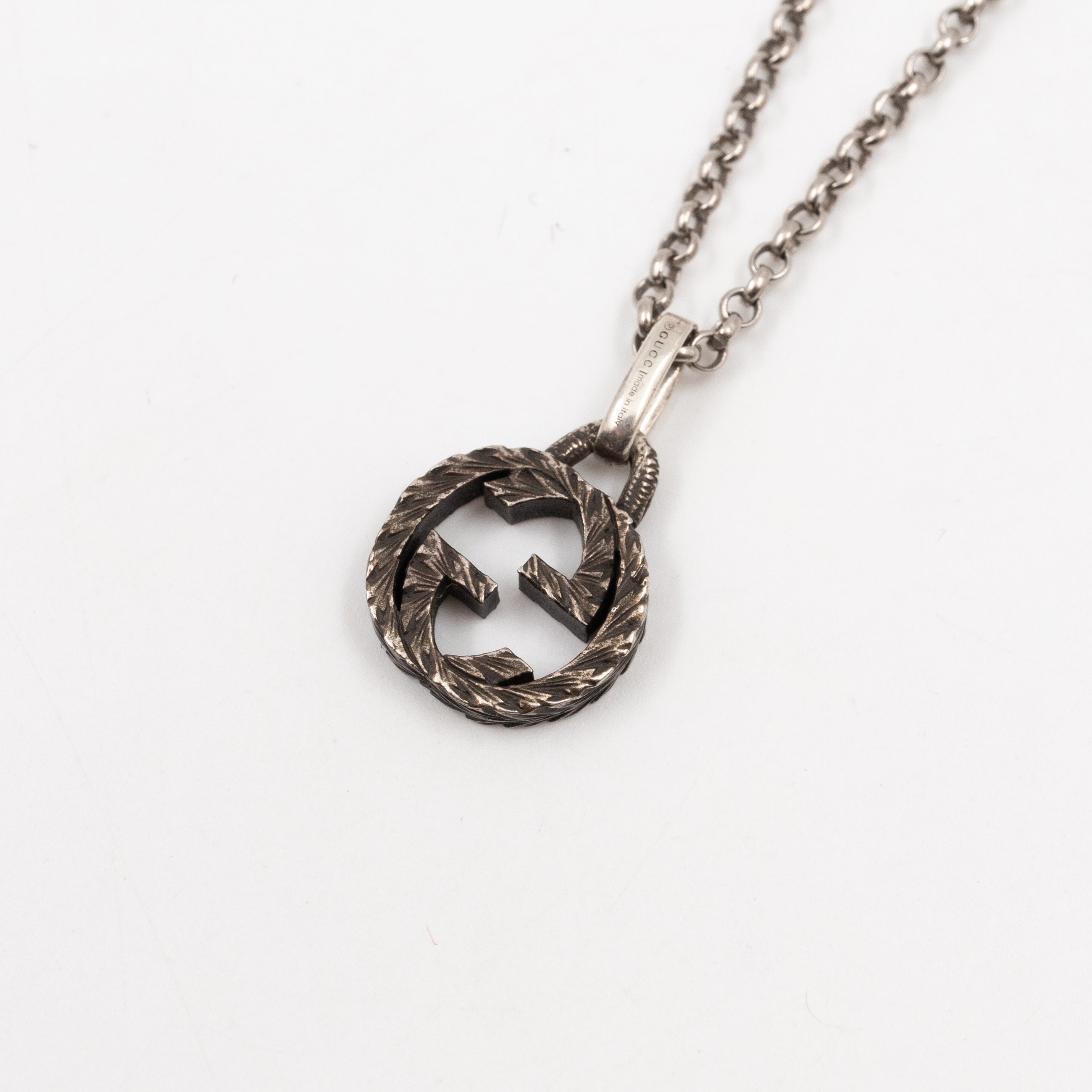 Interlocking G Pendant Necklace 925 Silver