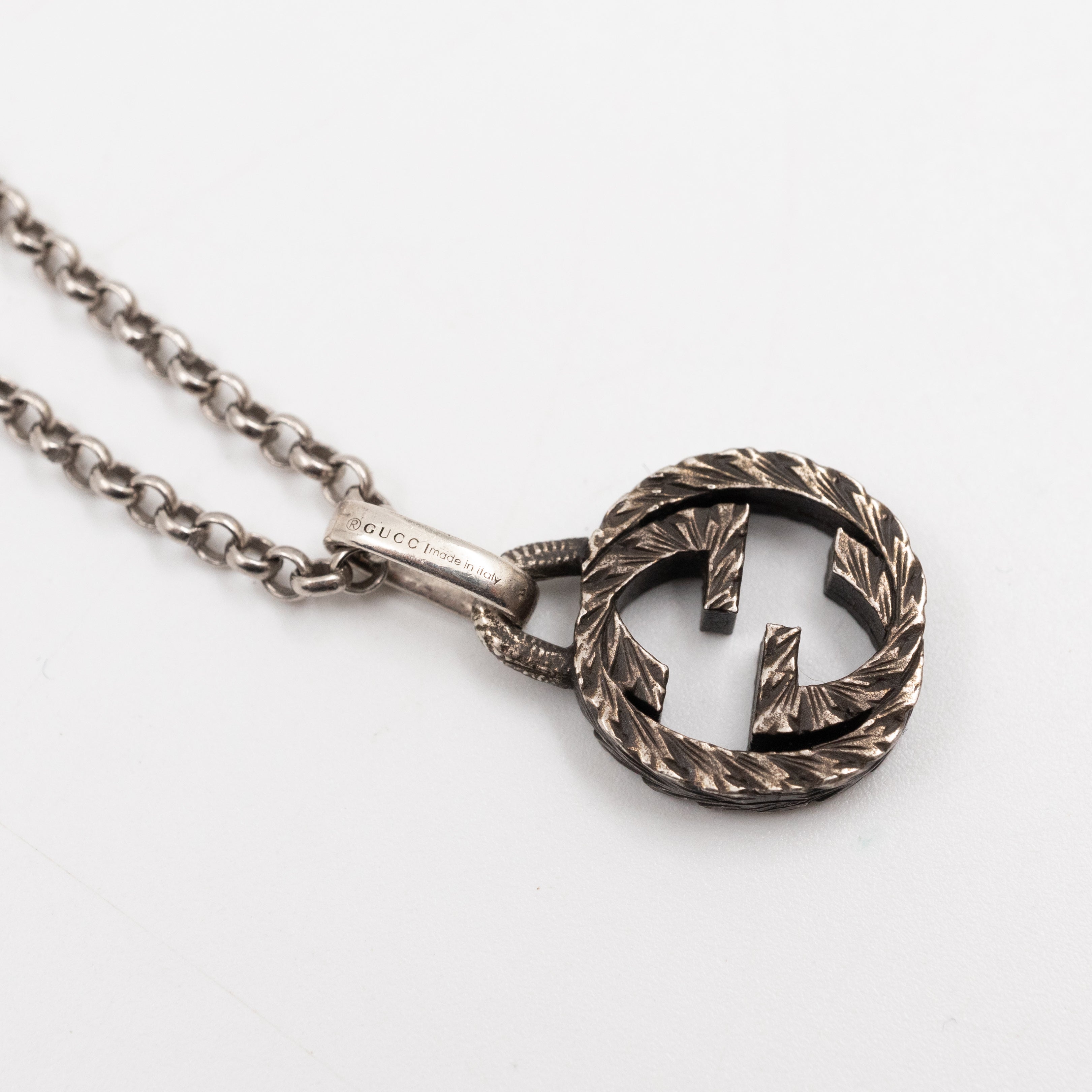 Interlocking G Pendant Necklace 925 Silver