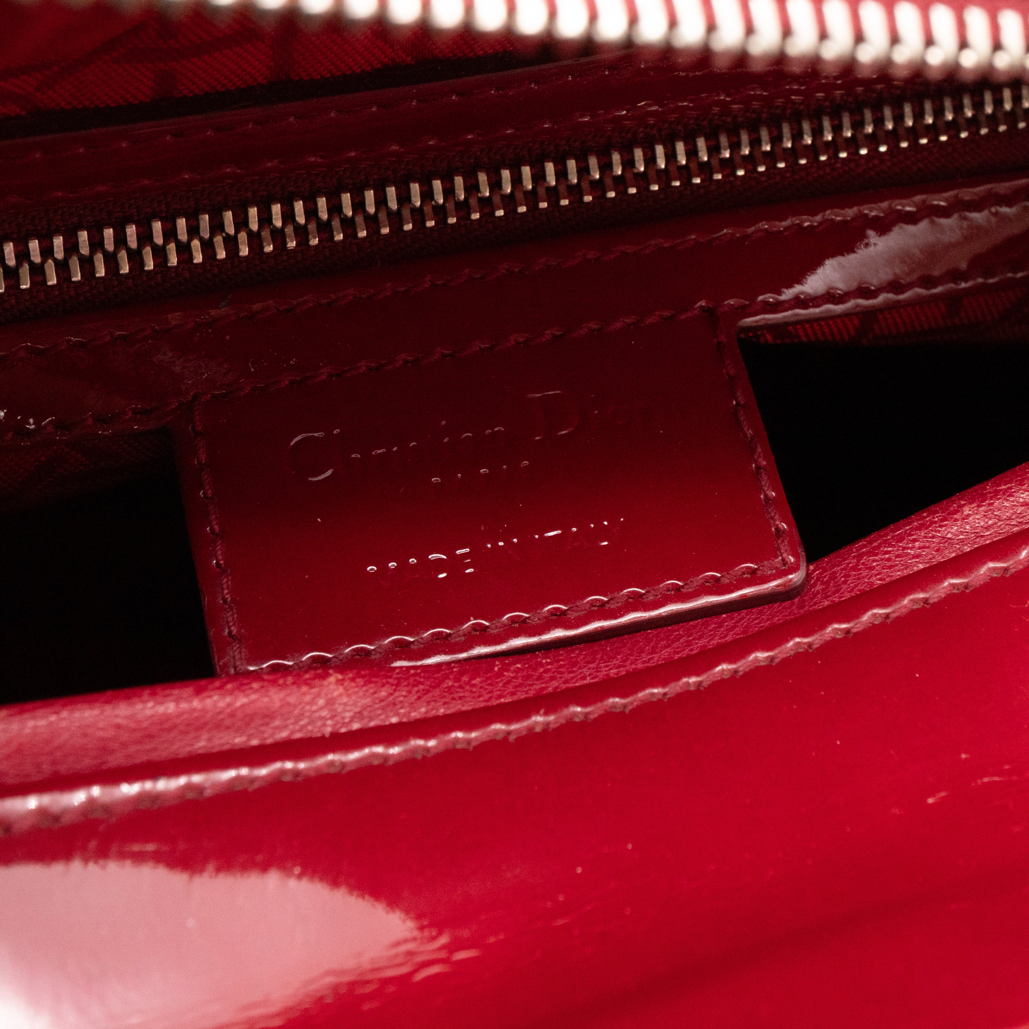 Lady Dior Large Dark Red Patent Leather