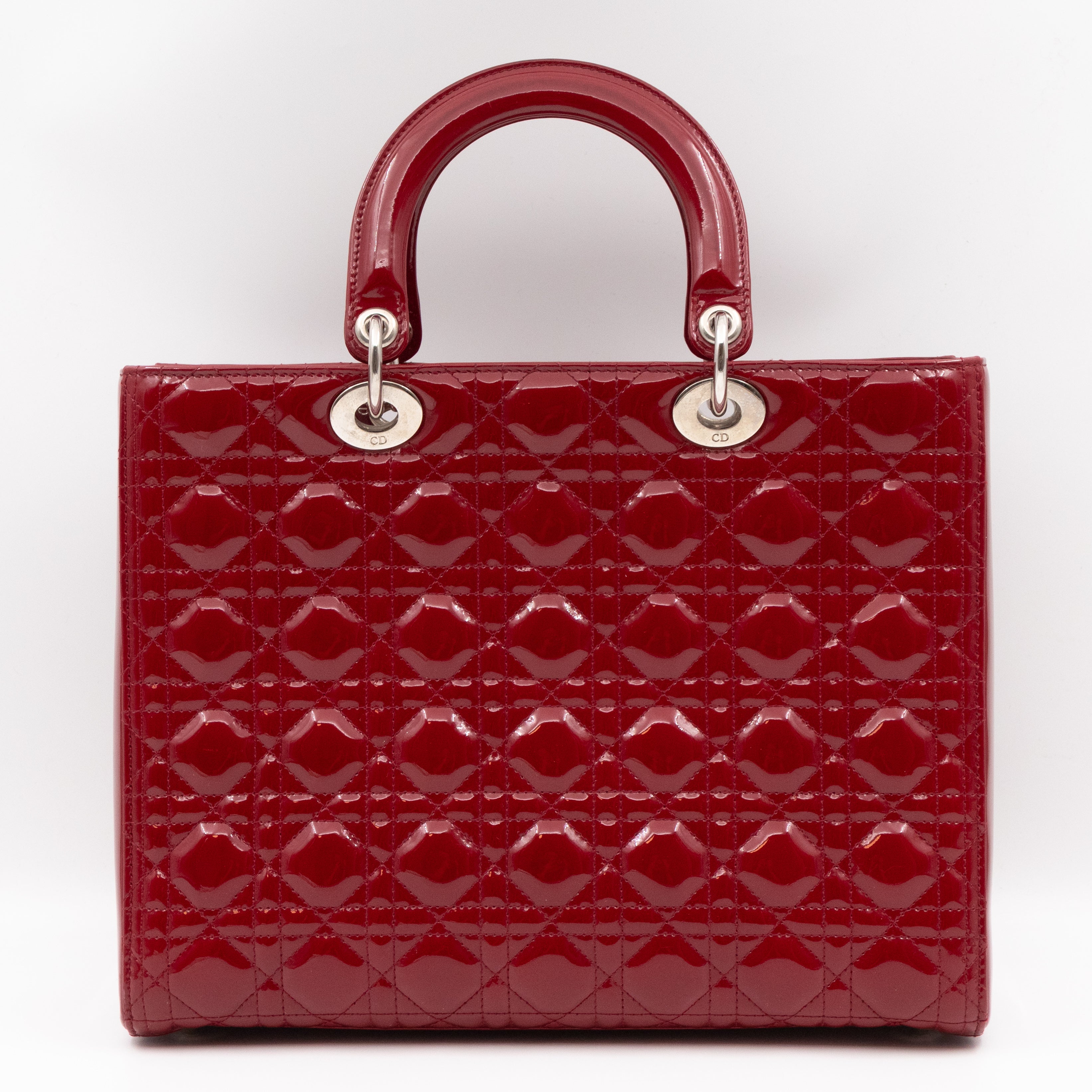 Lady Dior Large Dark Red Patent Leather