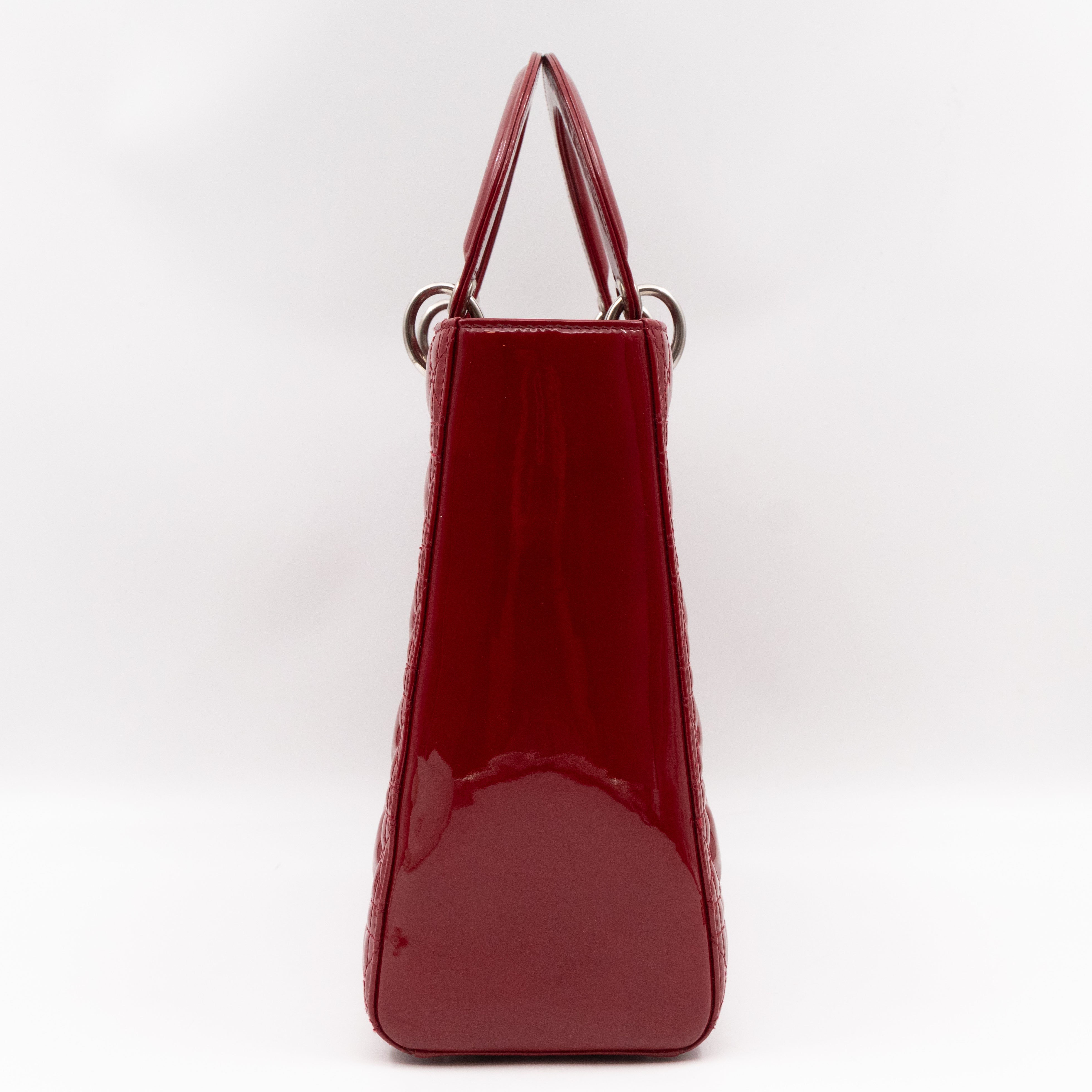 Lady Dior Large Dark Red Patent Leather