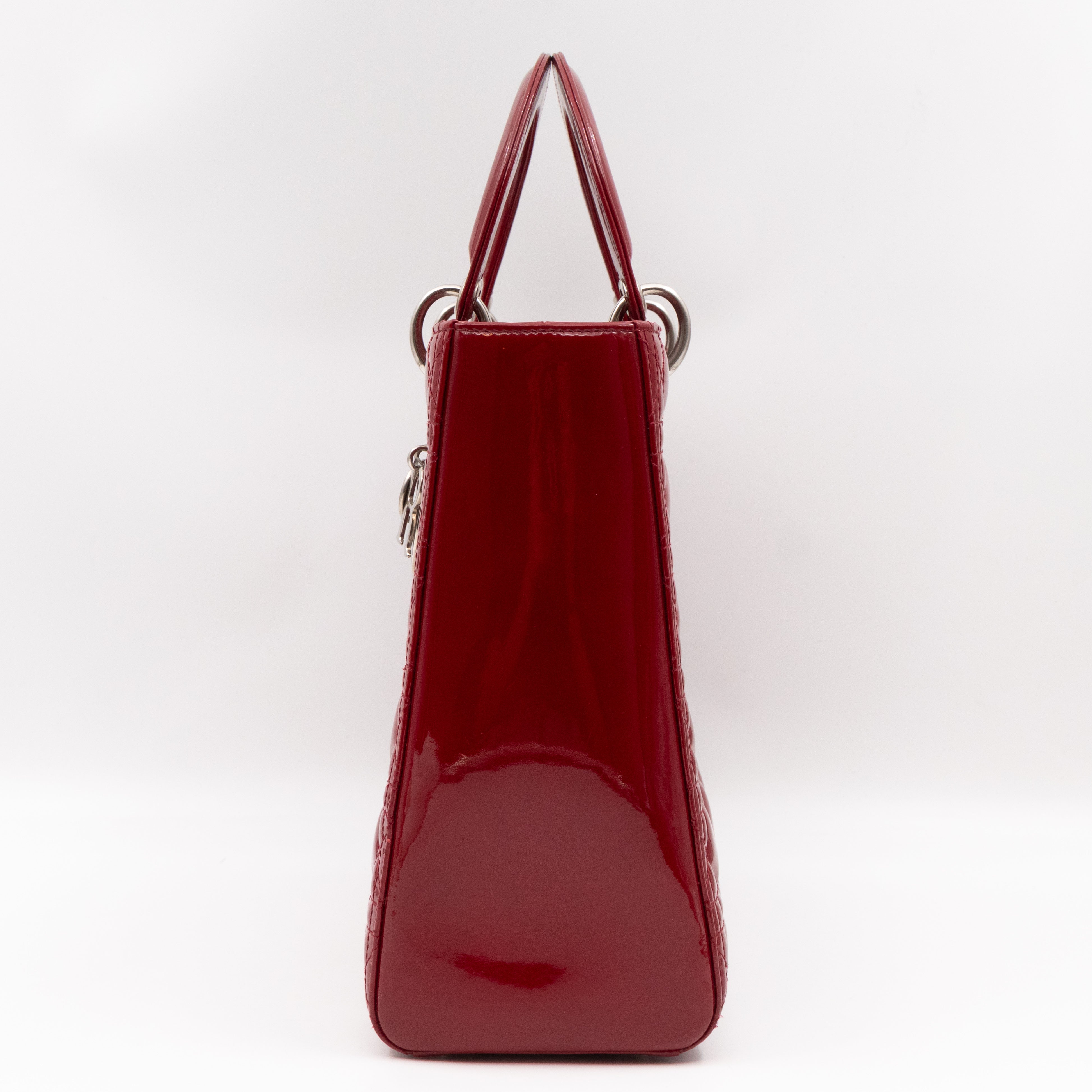 Lady Dior Large Dark Red Patent Leather