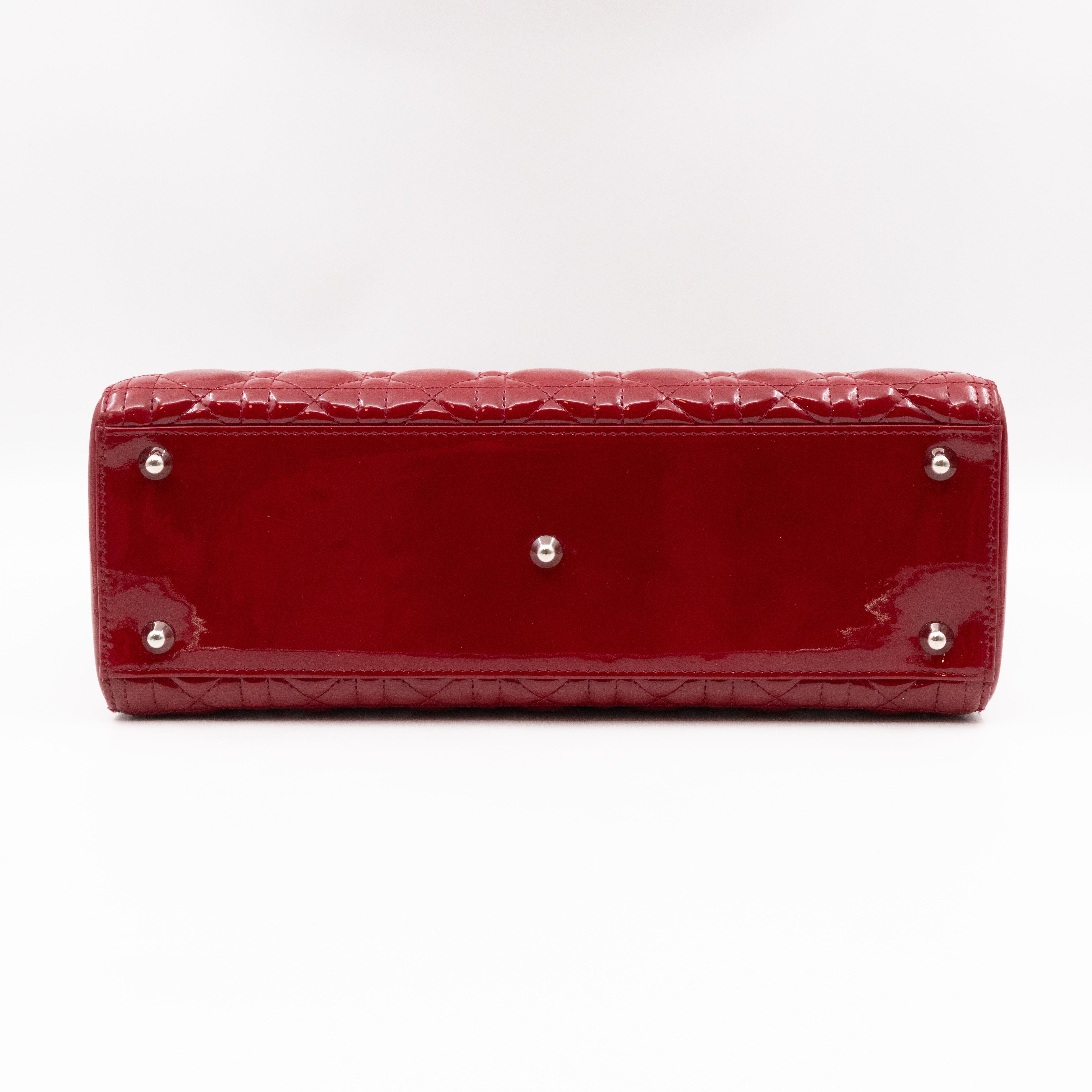 Lady Dior Large Dark Red Patent Leather