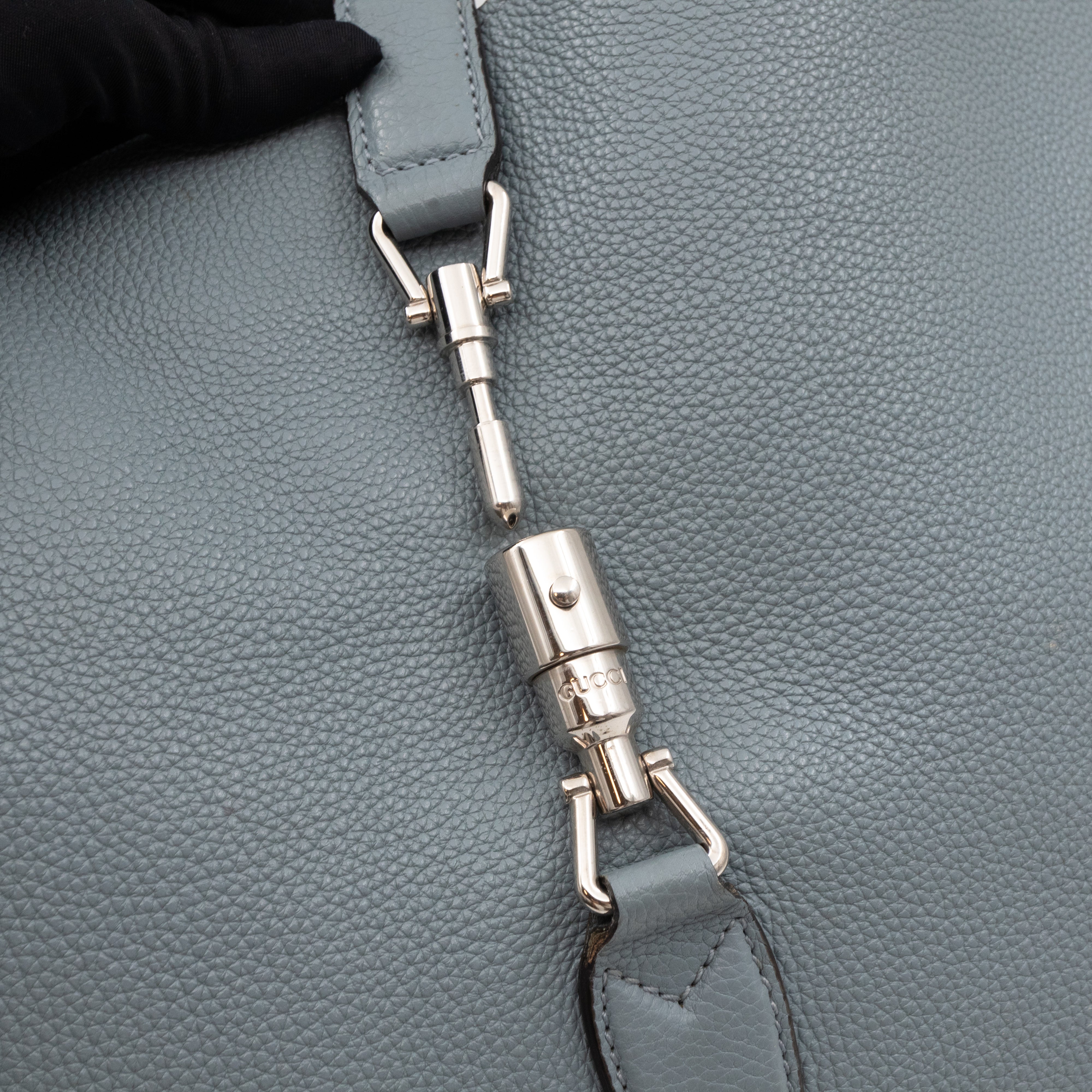 Jackie Large Hobo Bag Smoke Blue Leather