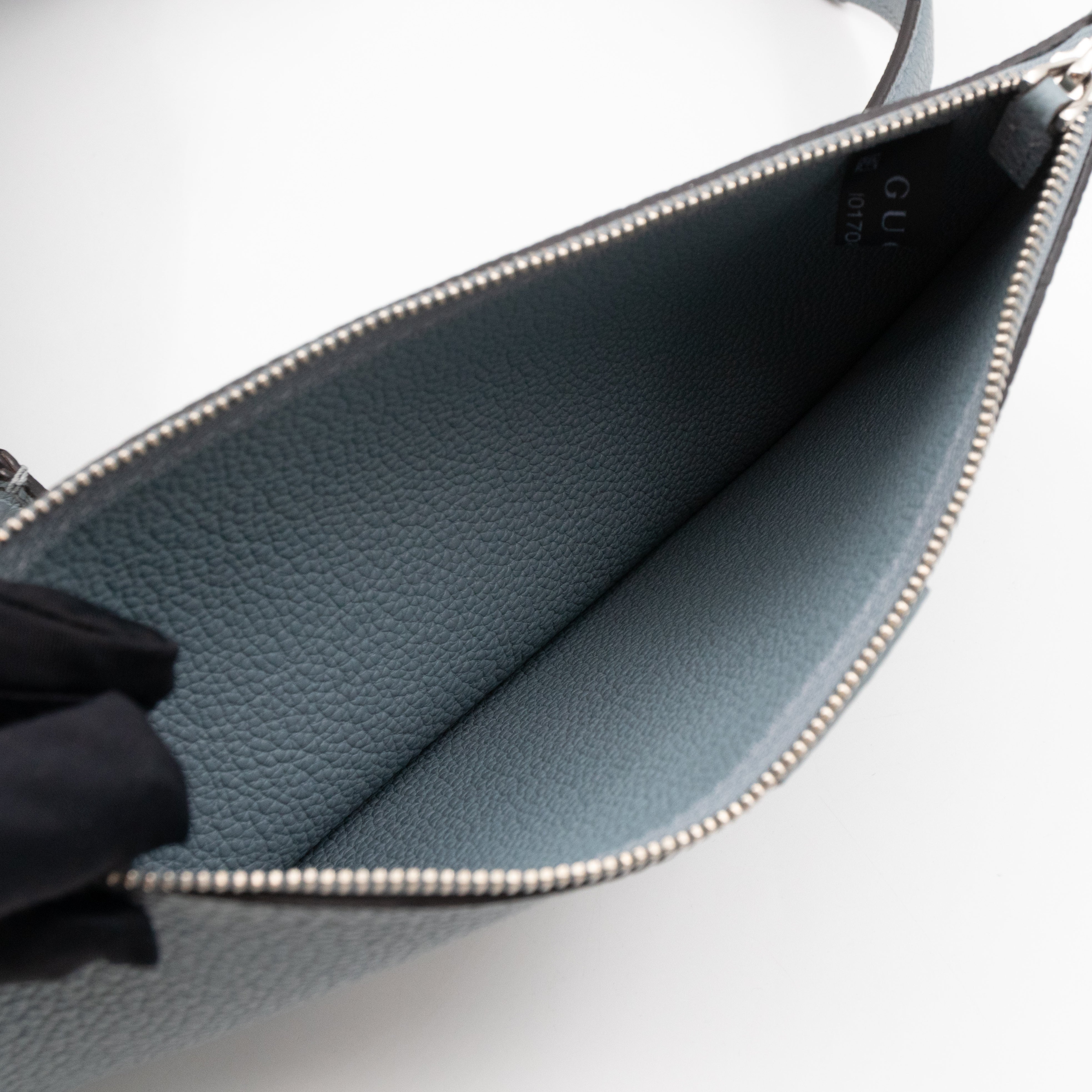 Jackie Large Hobo Bag Smoke Blue Leather