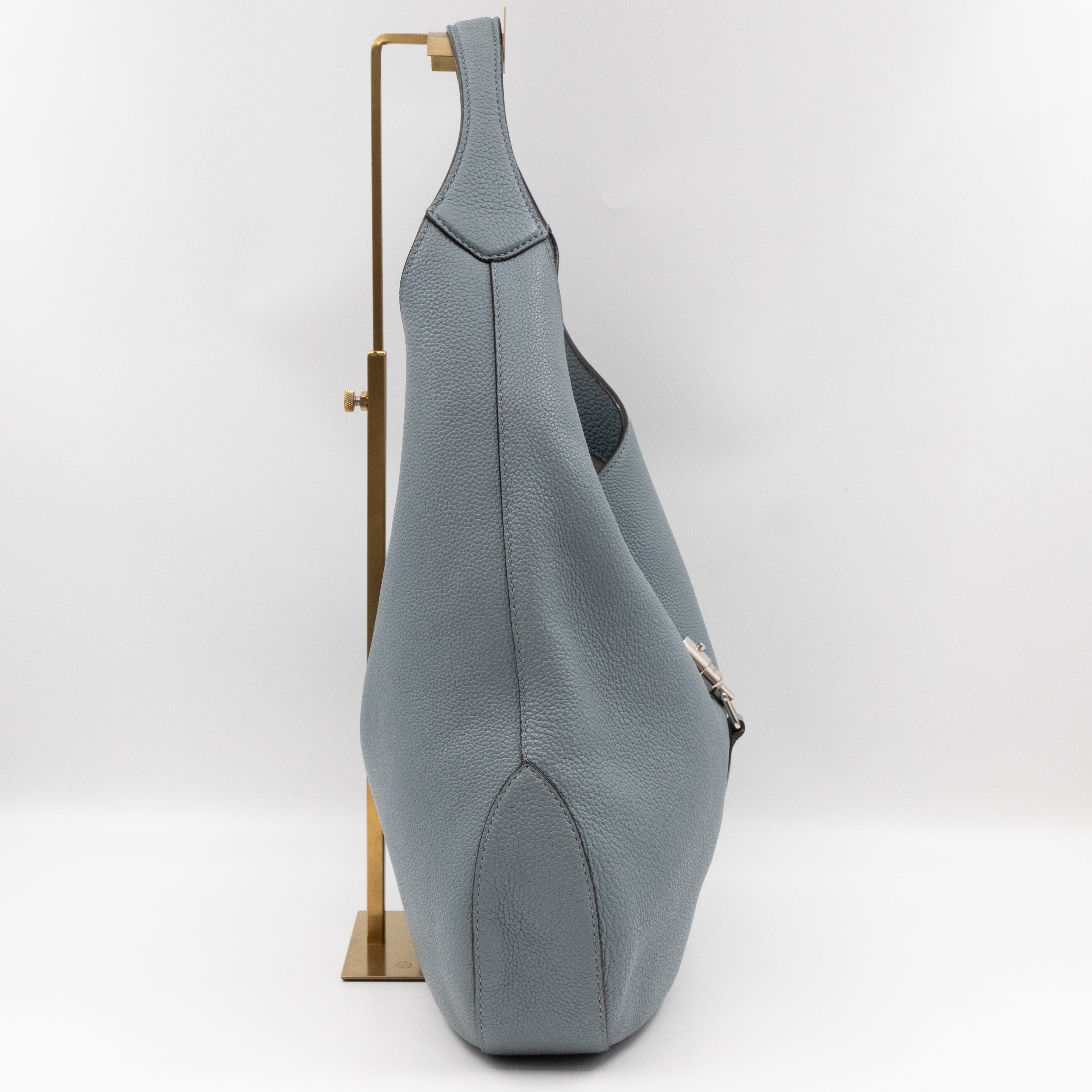 Jackie Large Hobo Bag Smoke Blue Leather