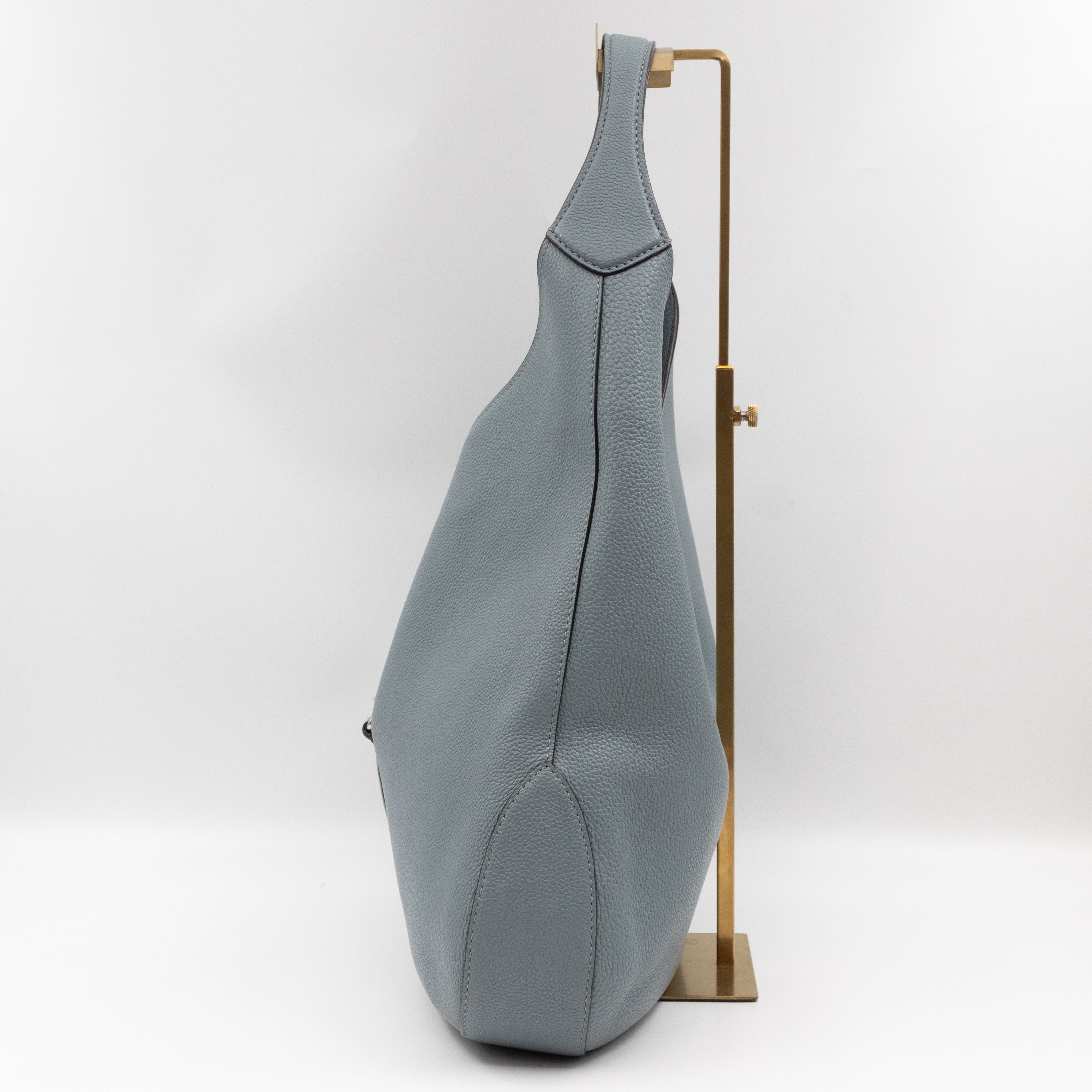 Jackie Large Hobo Bag Smoke Blue Leather