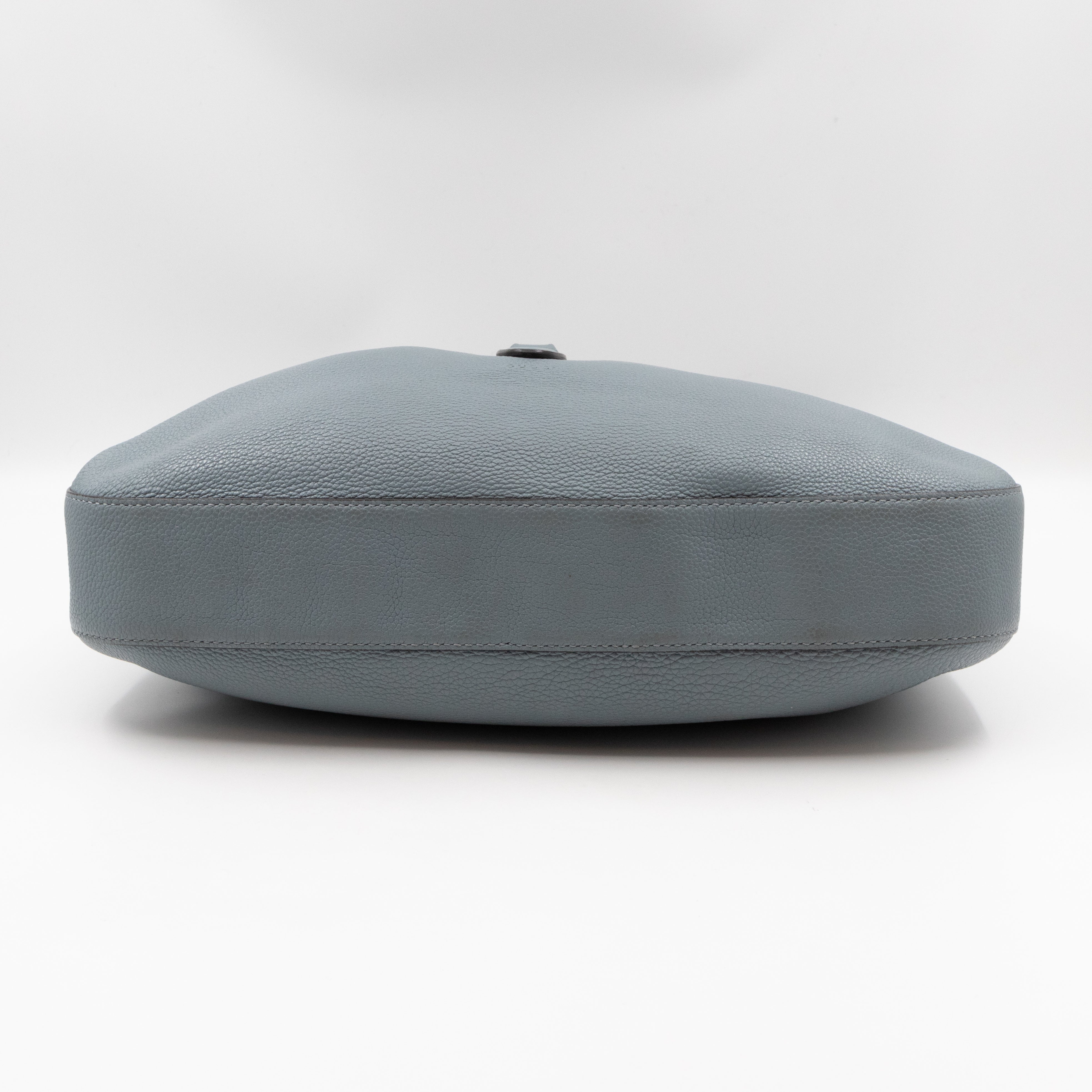 Jackie Large Hobo Bag Smoke Blue Leather