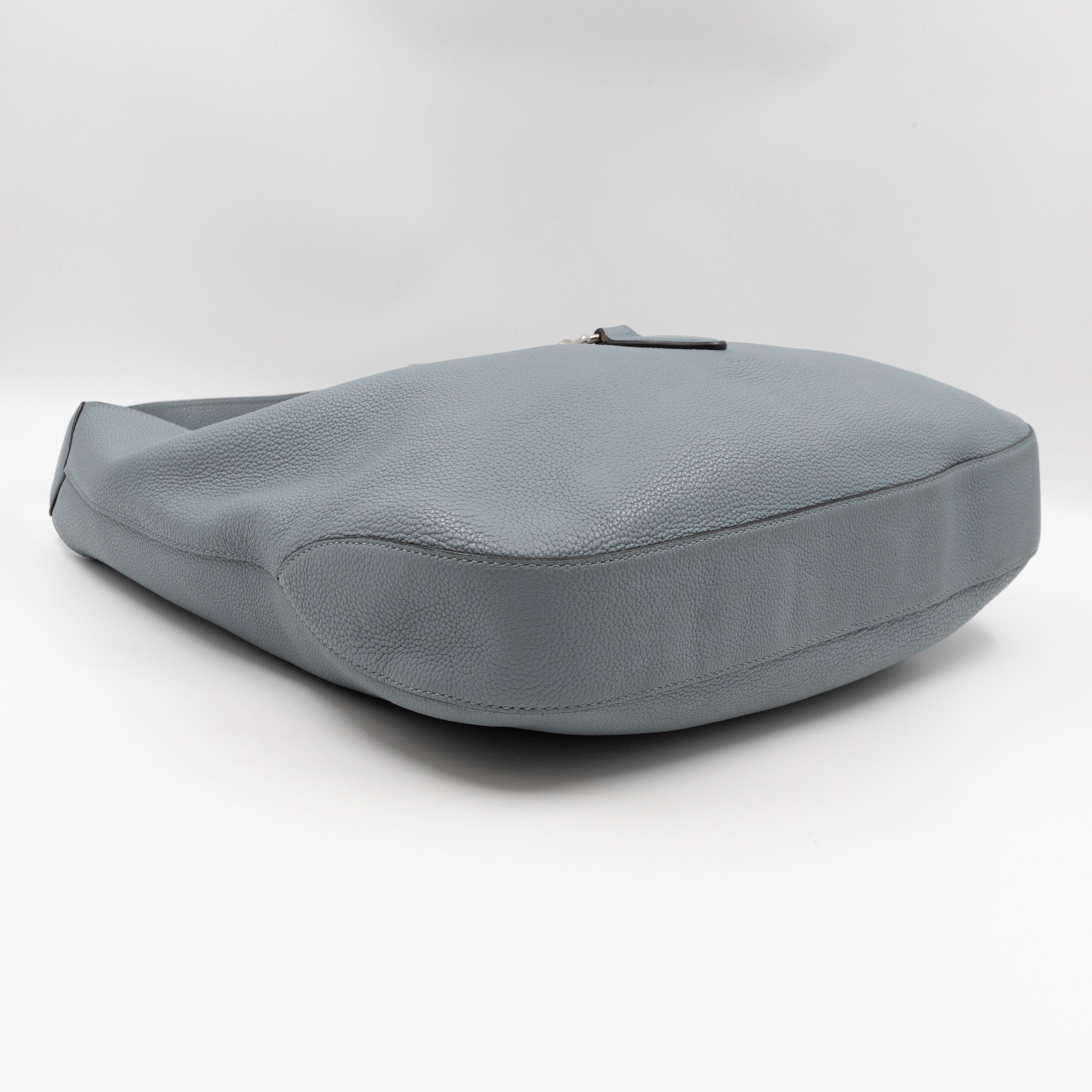 Jackie Large Hobo Bag Smoke Blue Leather