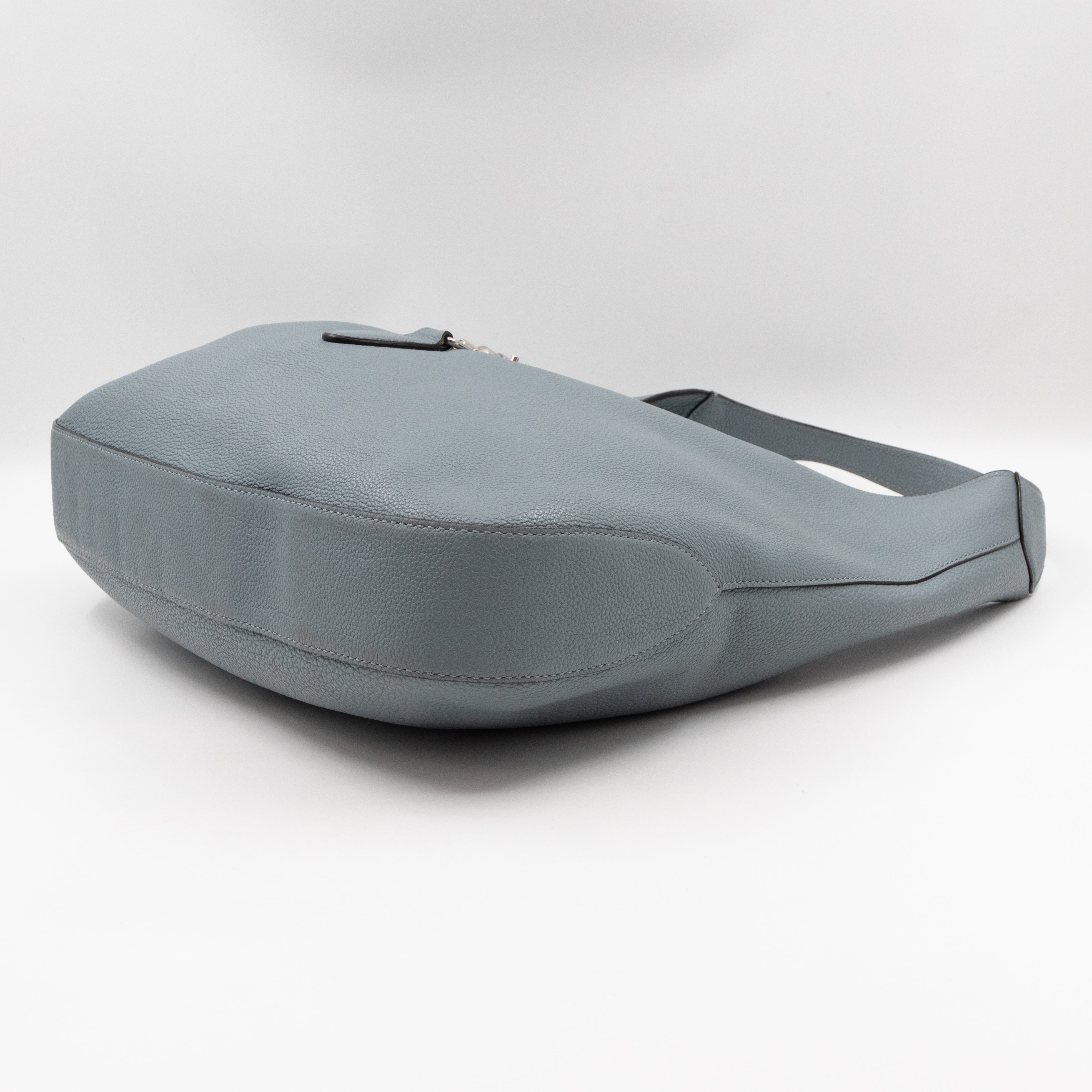 Jackie Large Hobo Bag Smoke Blue Leather