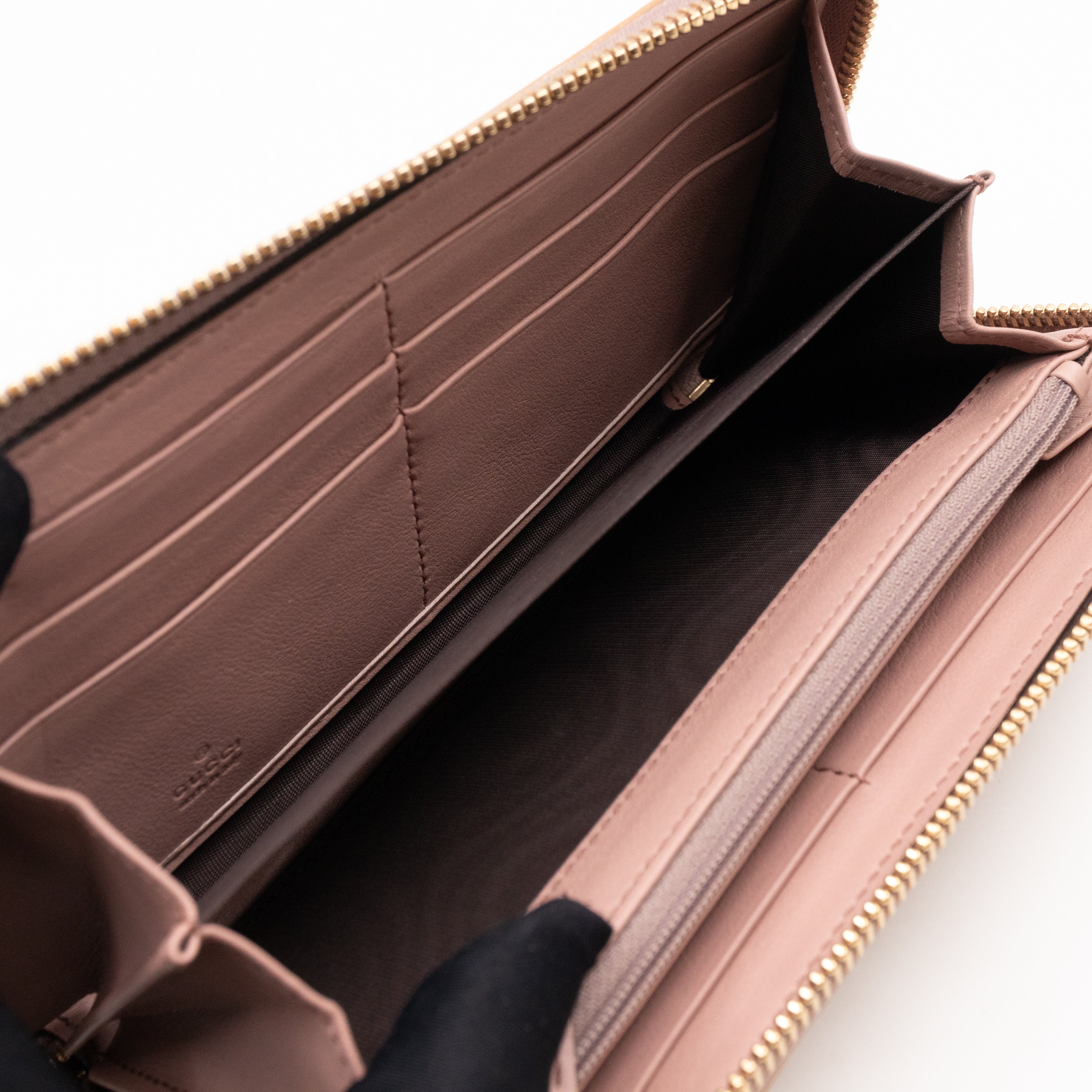 Soho Long Zip Around Wallet Beige Patent Leather