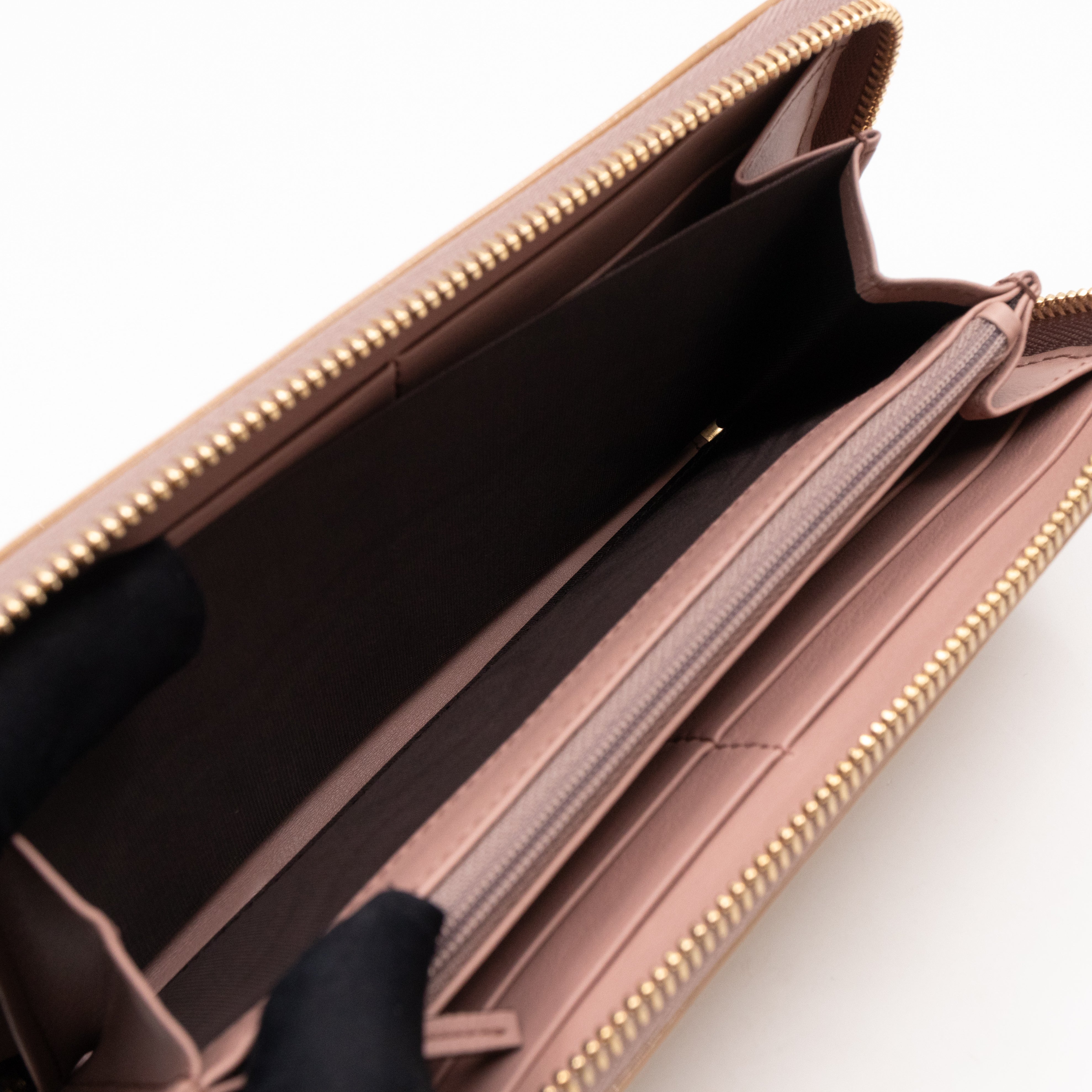 Soho Long Zip Around Wallet Beige Patent Leather