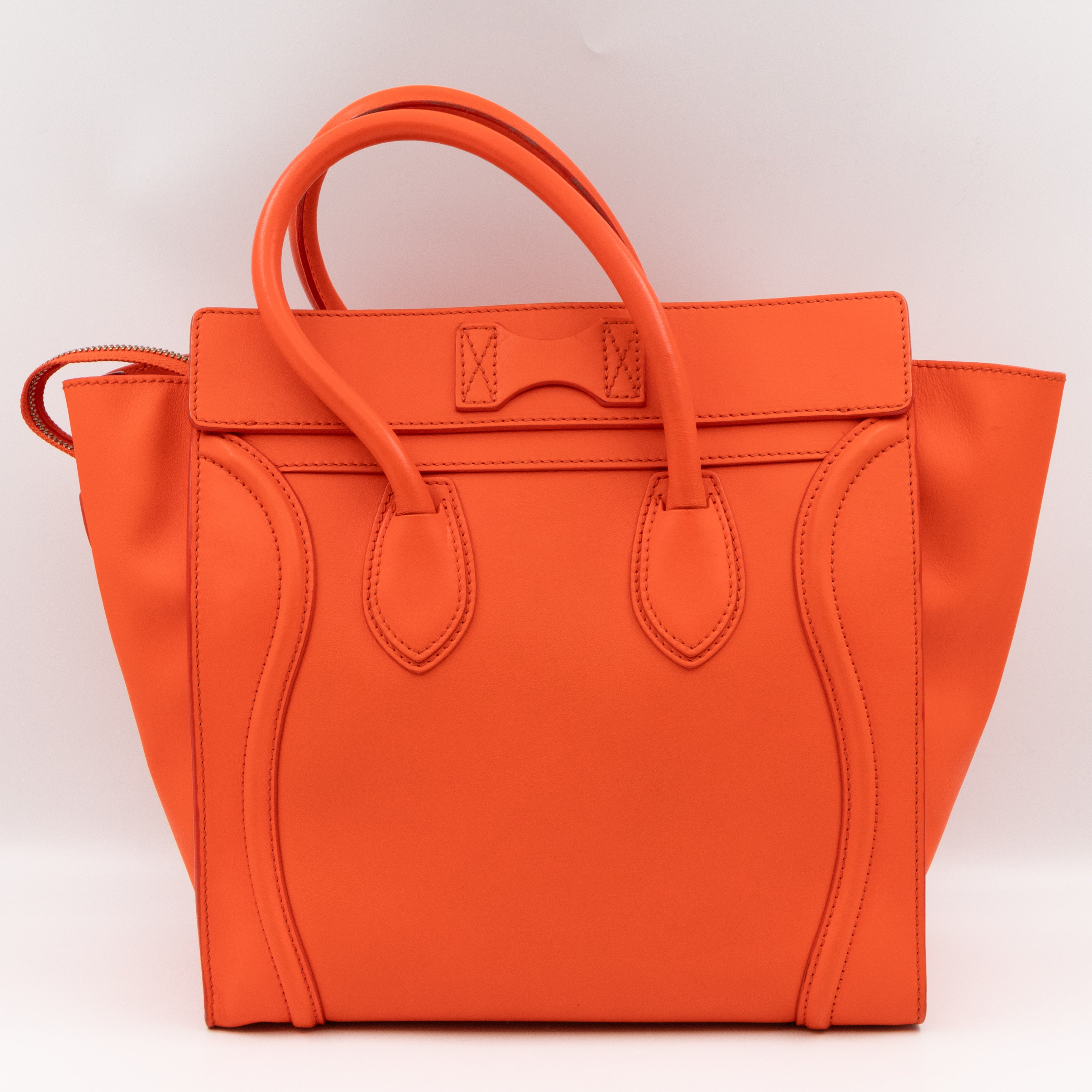 Mini Luggage Orange Leather