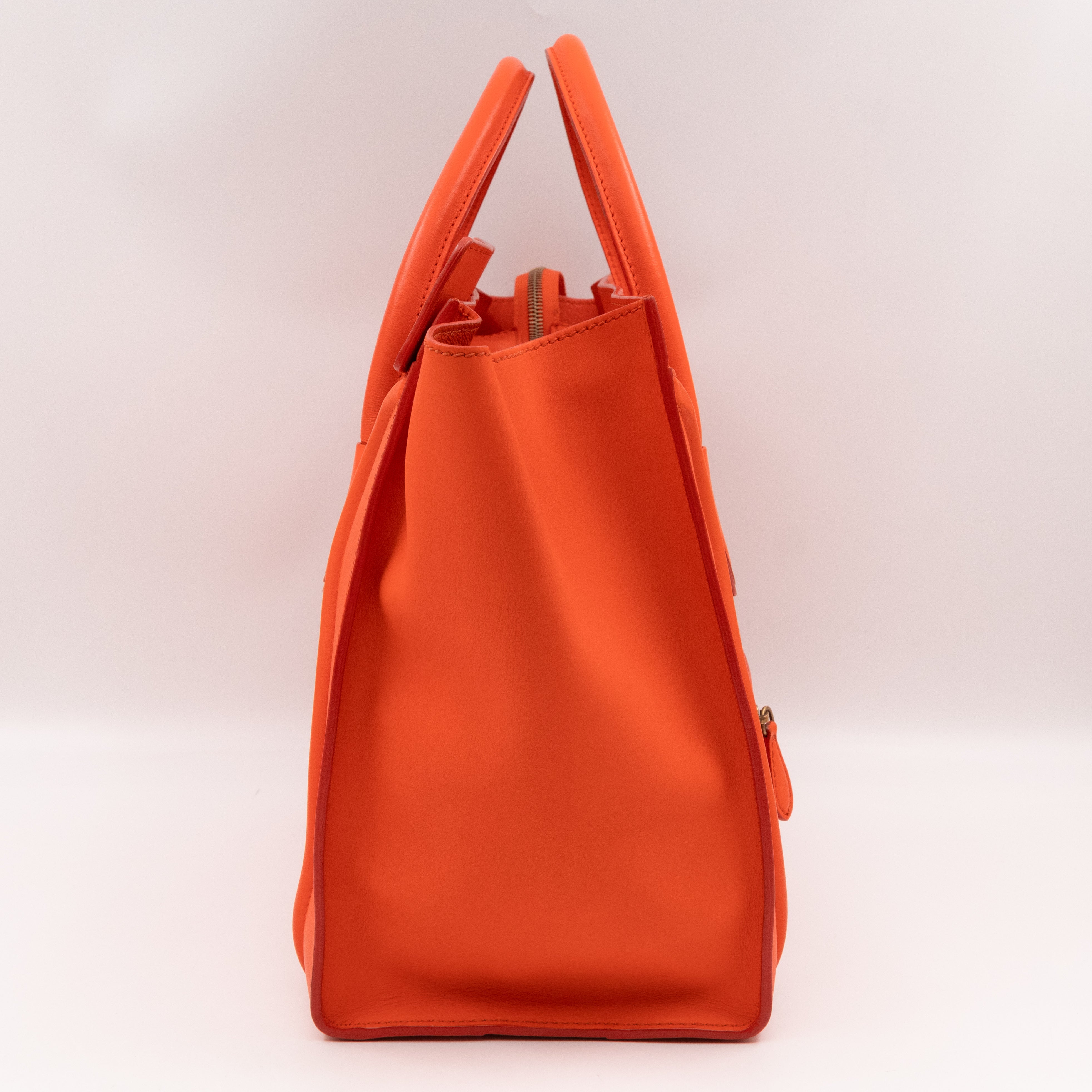 Mini Luggage Orange Leather
