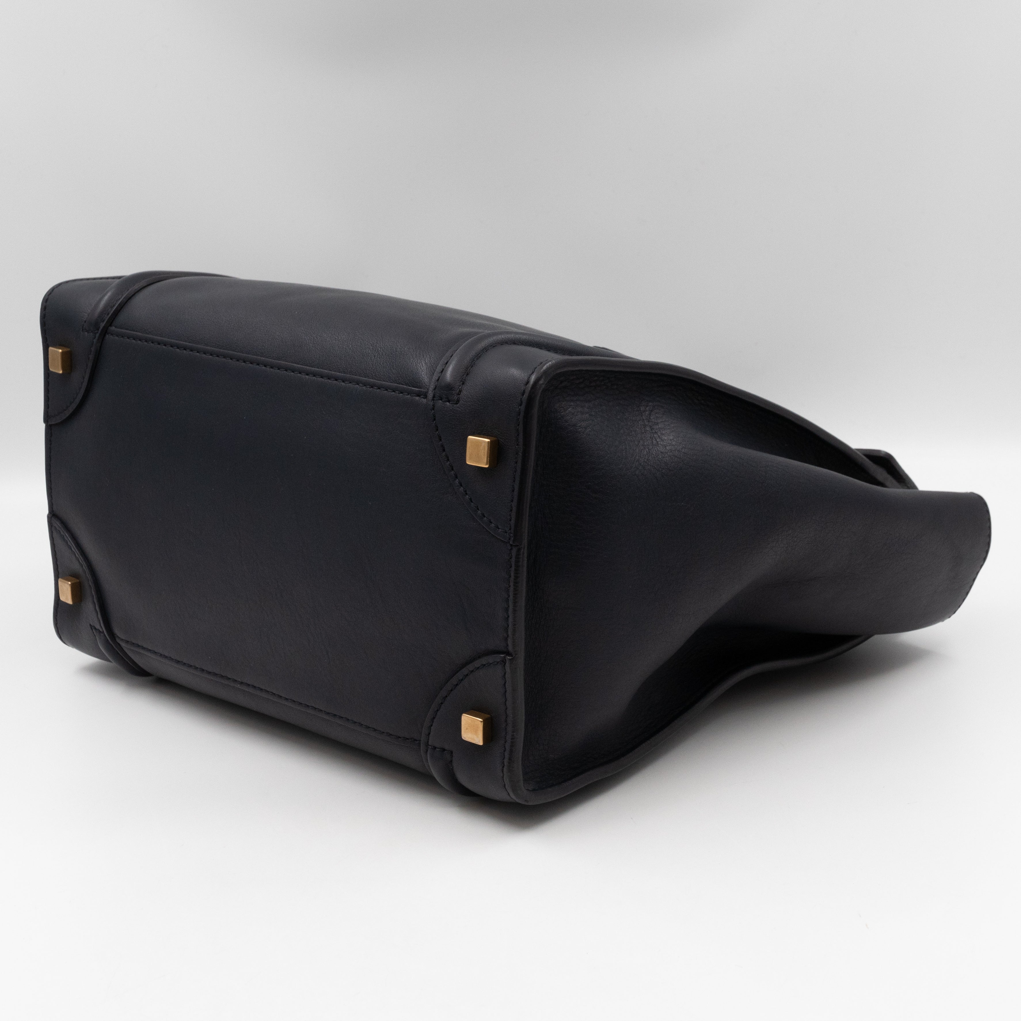 Mini Luggage Dark Blue Leather