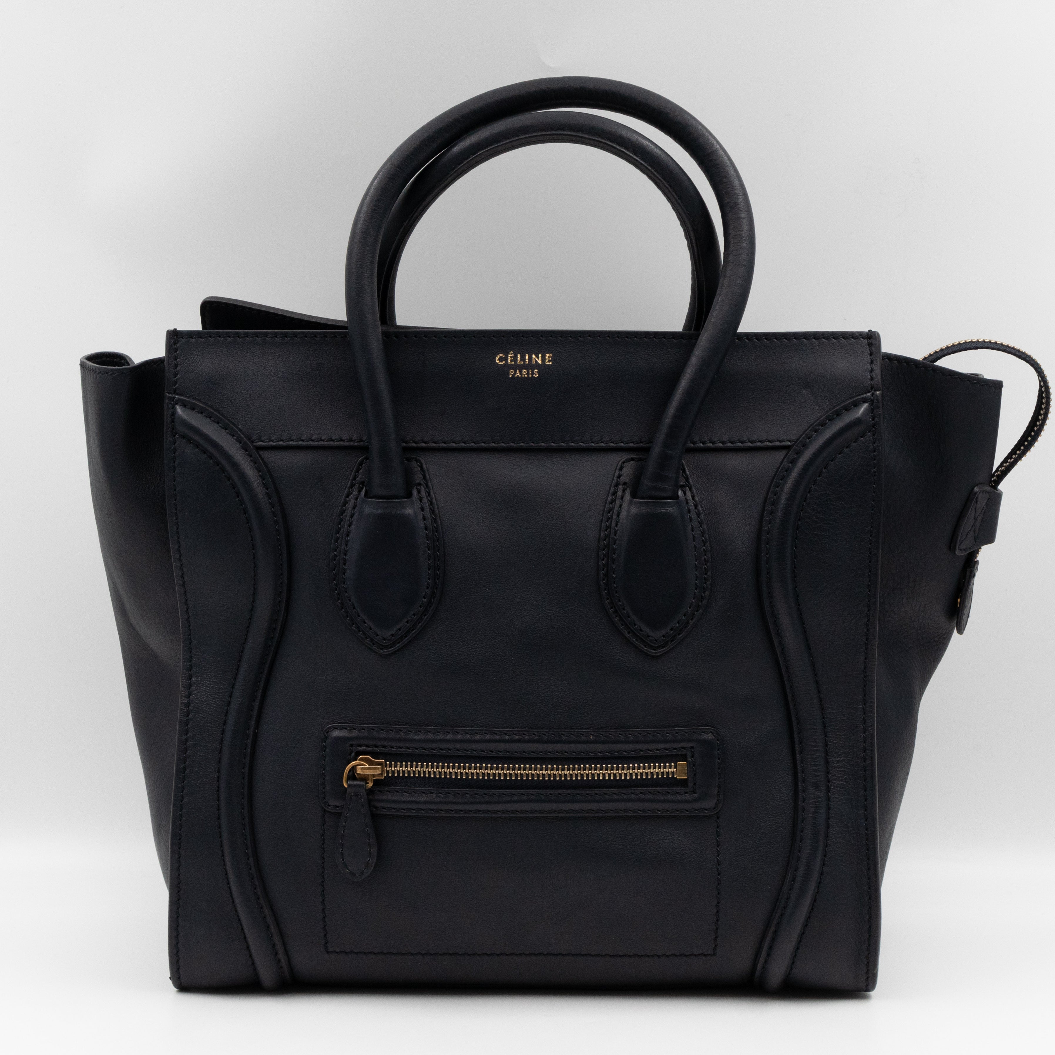 Mini Luggage Dark Blue Leather