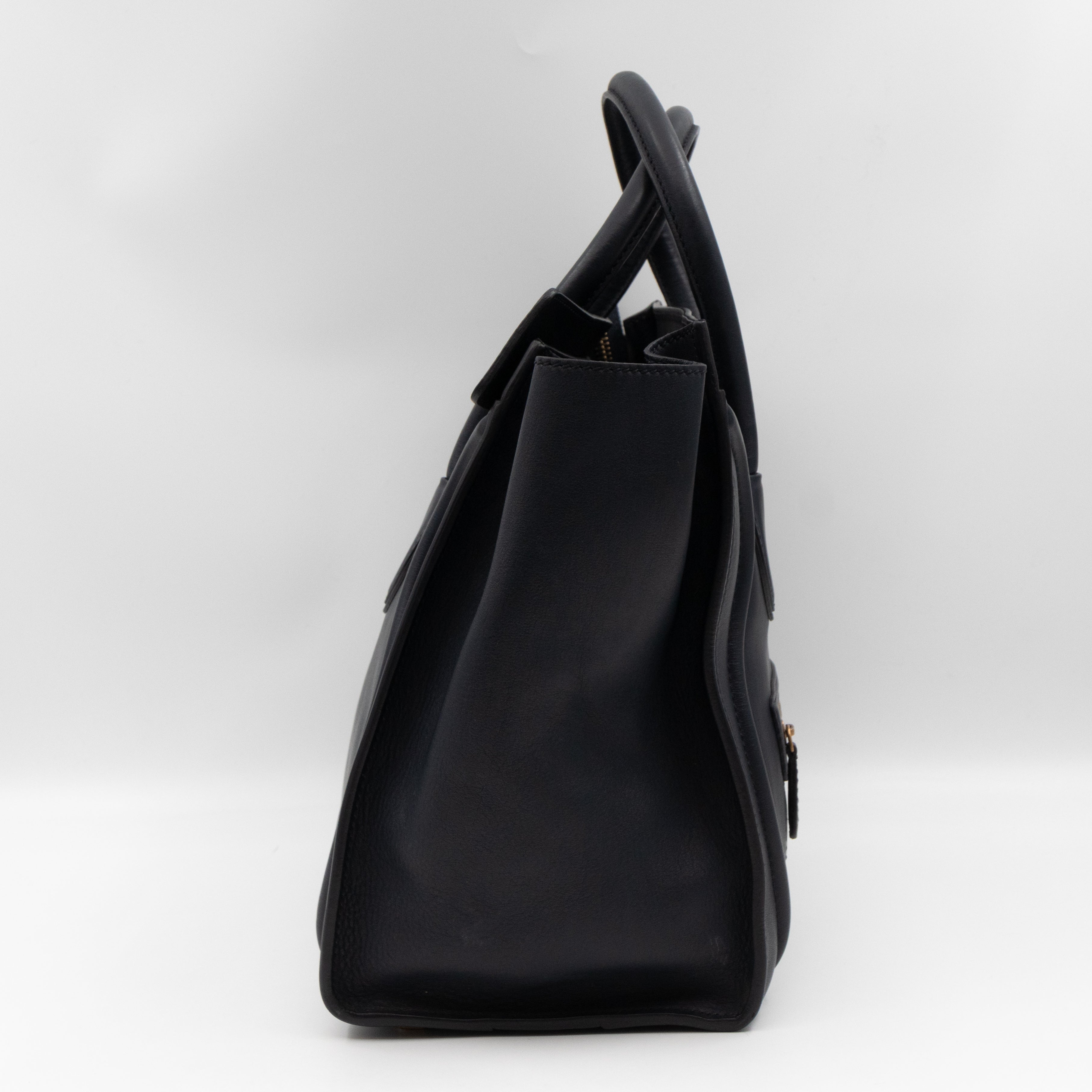 Mini Luggage Dark Blue Leather