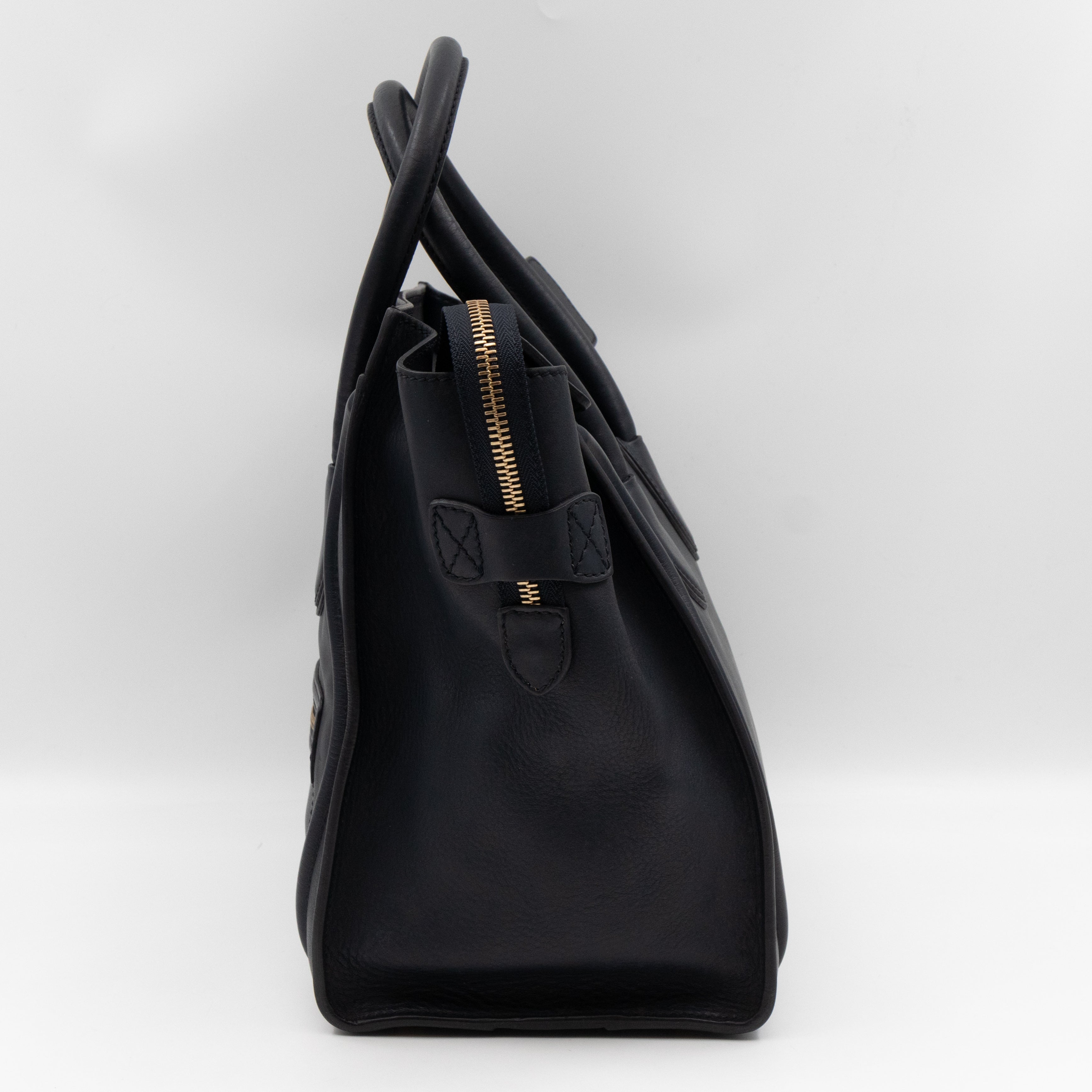 Mini Luggage Dark Blue Leather