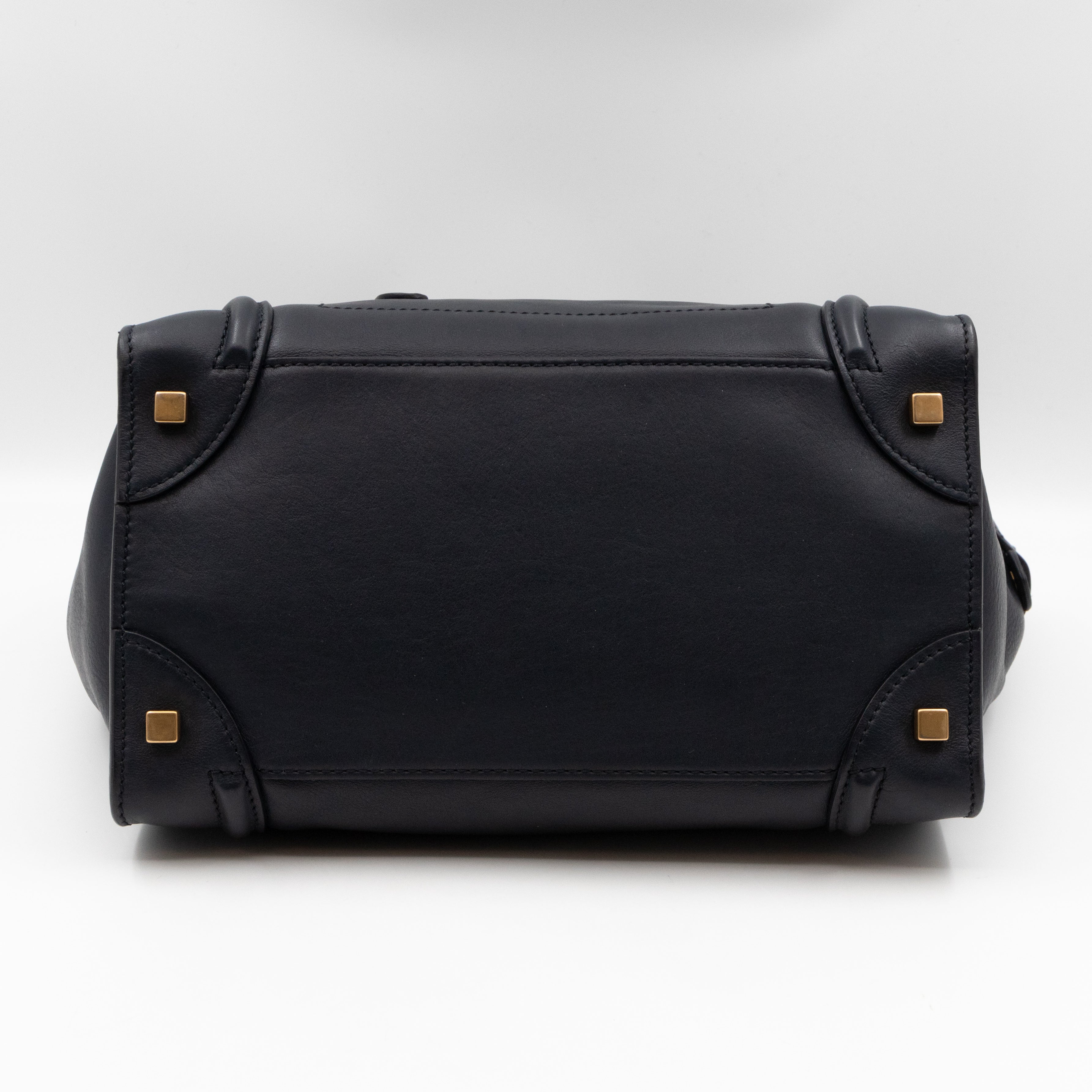 Mini Luggage Dark Blue Leather