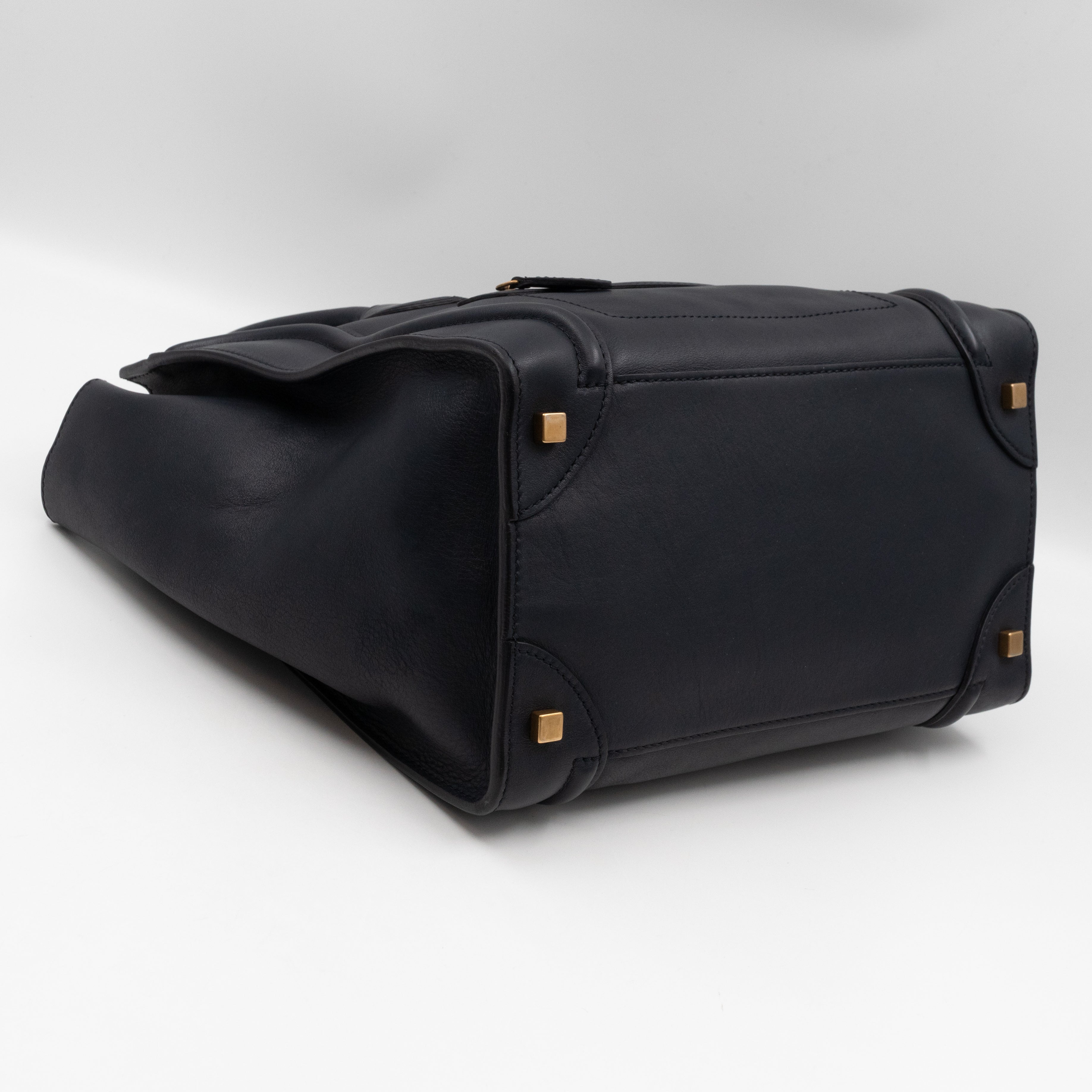 Mini Luggage Dark Blue Leather