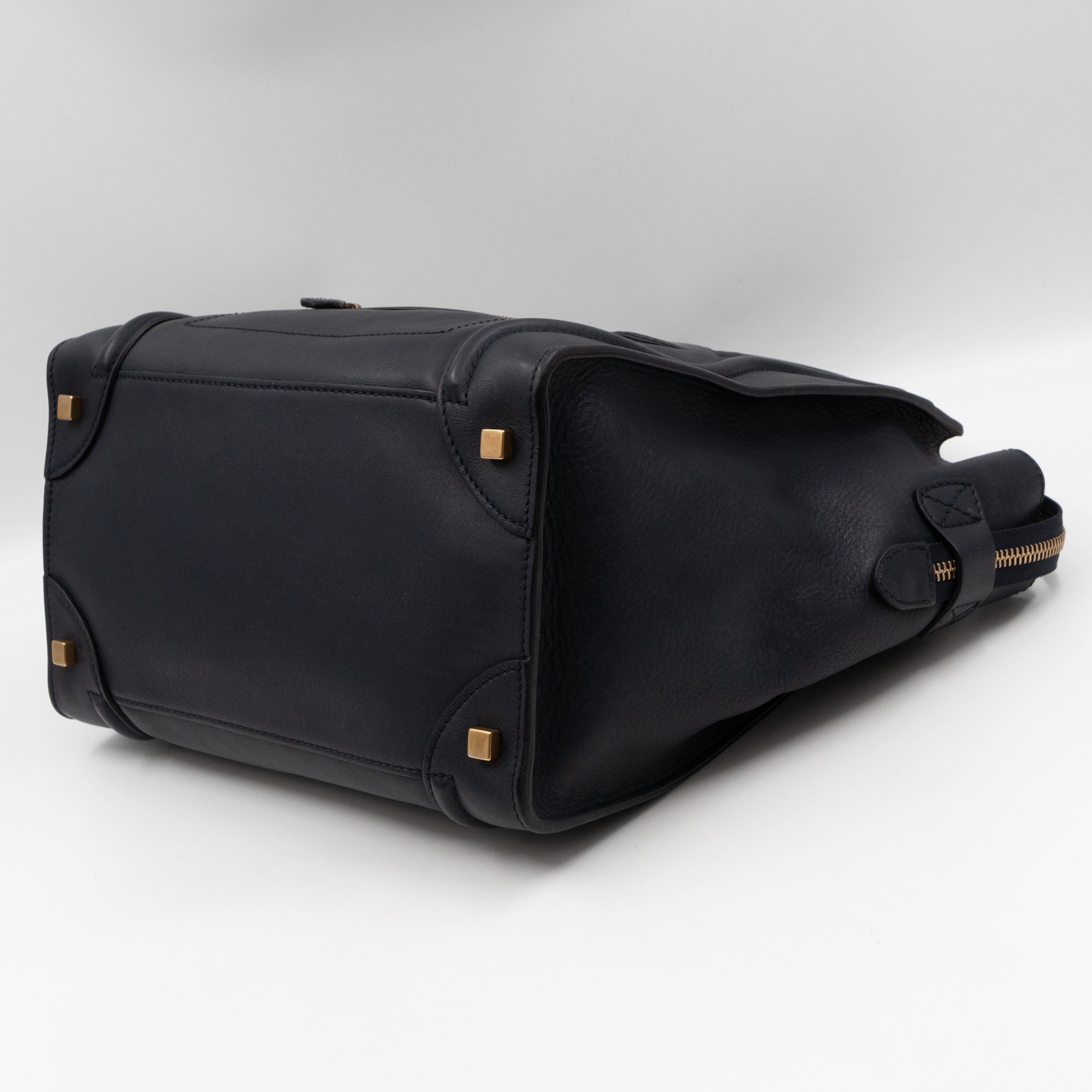 Mini Luggage Dark Blue Leather