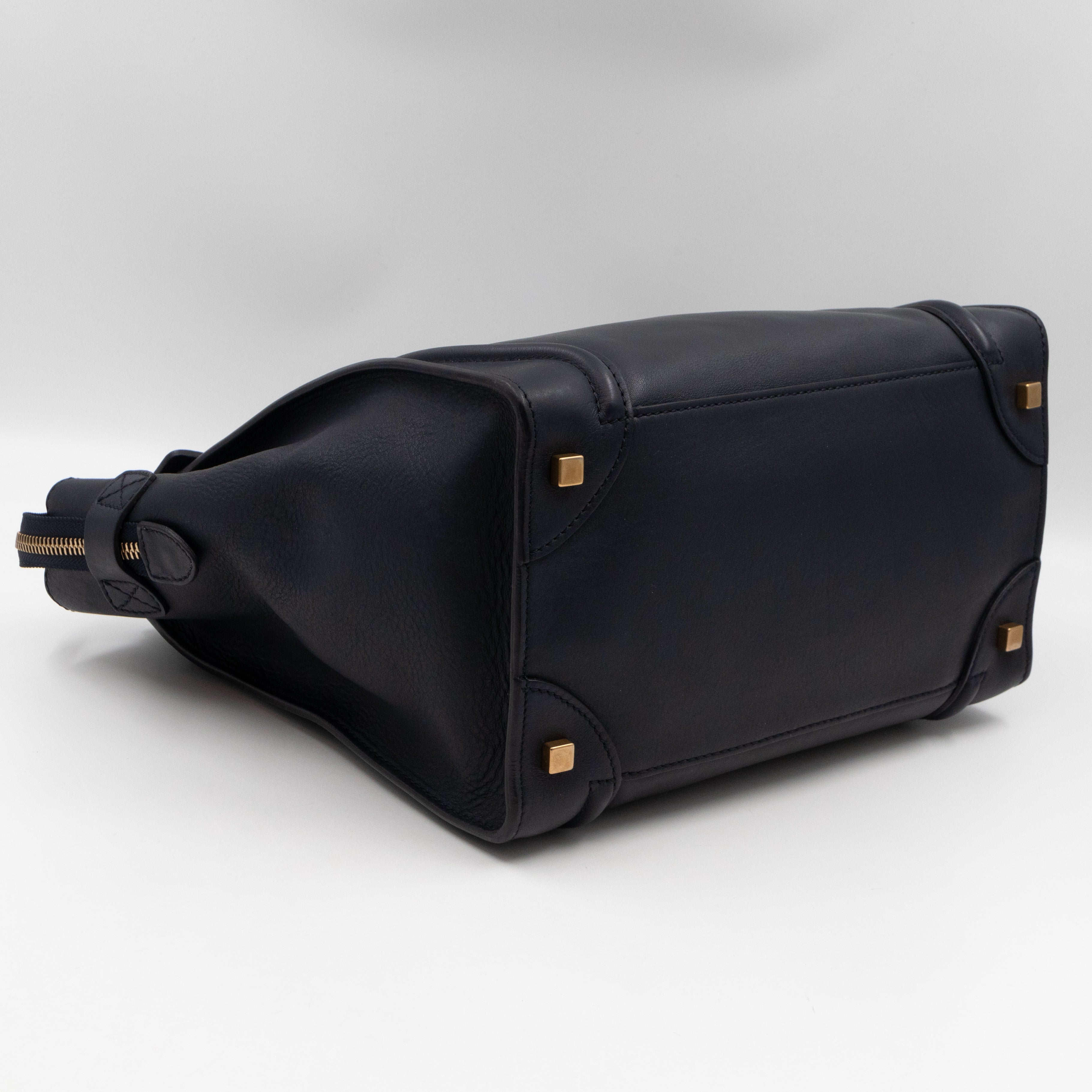 Mini Luggage Dark Blue Leather