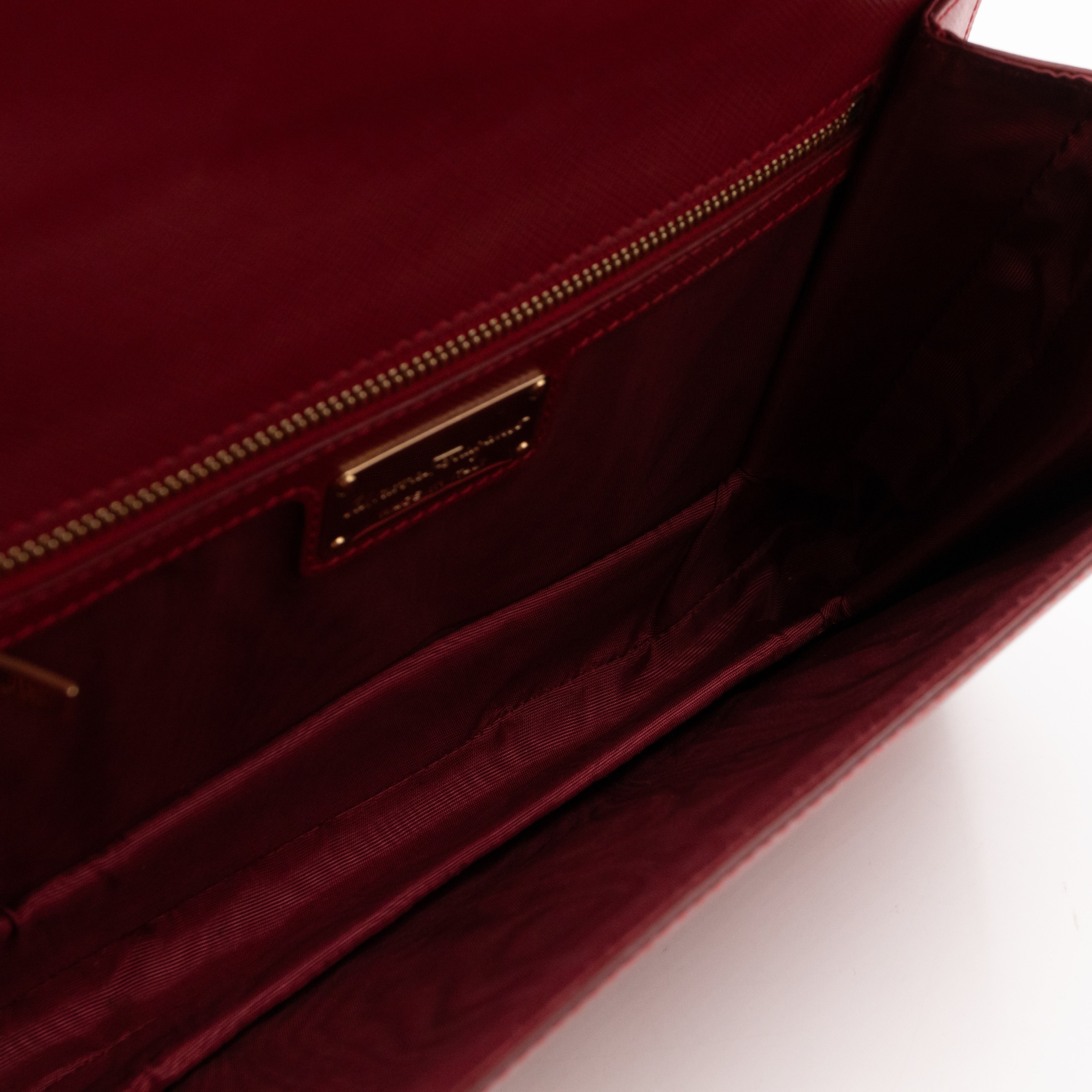 Ginny Vara Bow Red Saffiano Leather