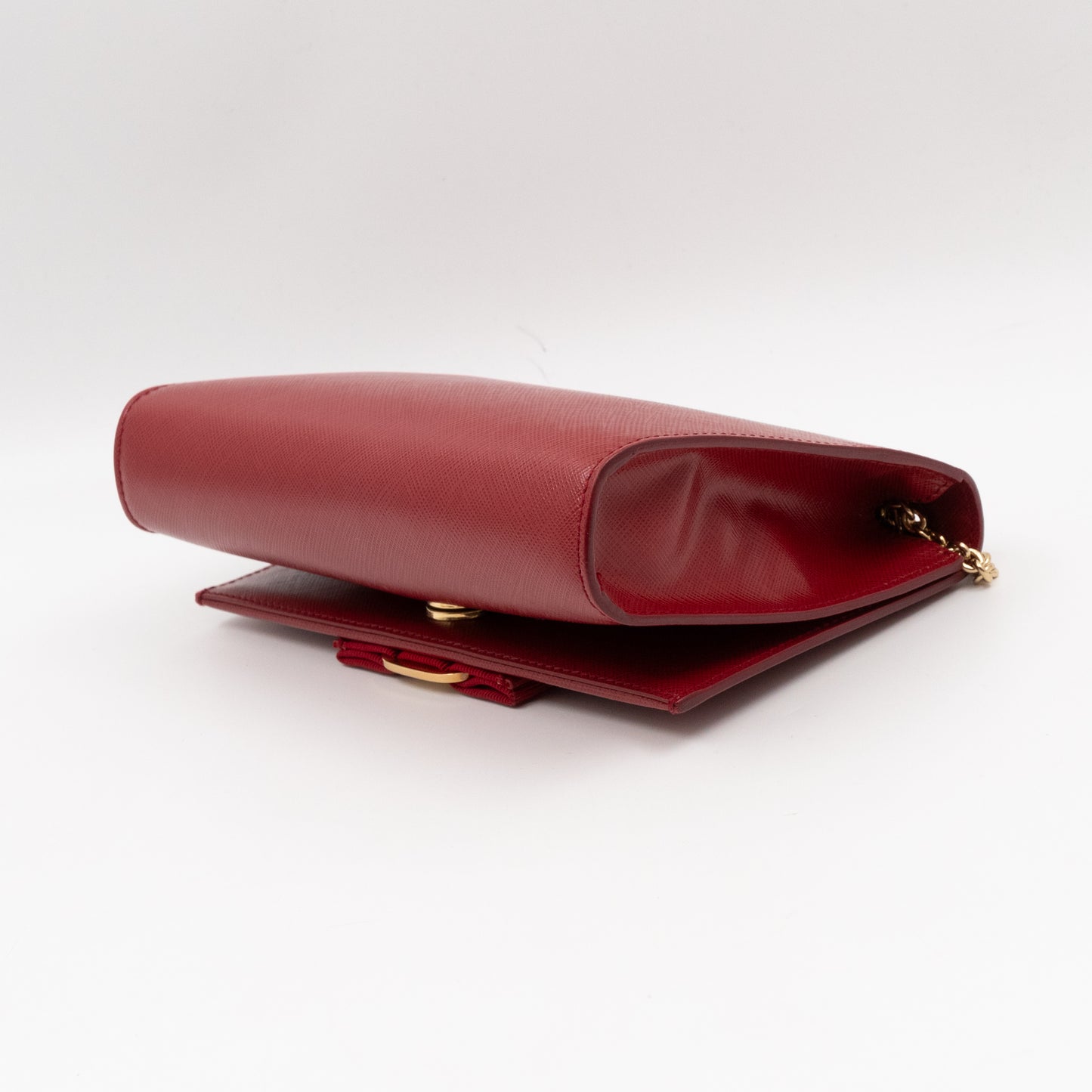 Ginny Vara Bow Mini Red Saffiano Leather