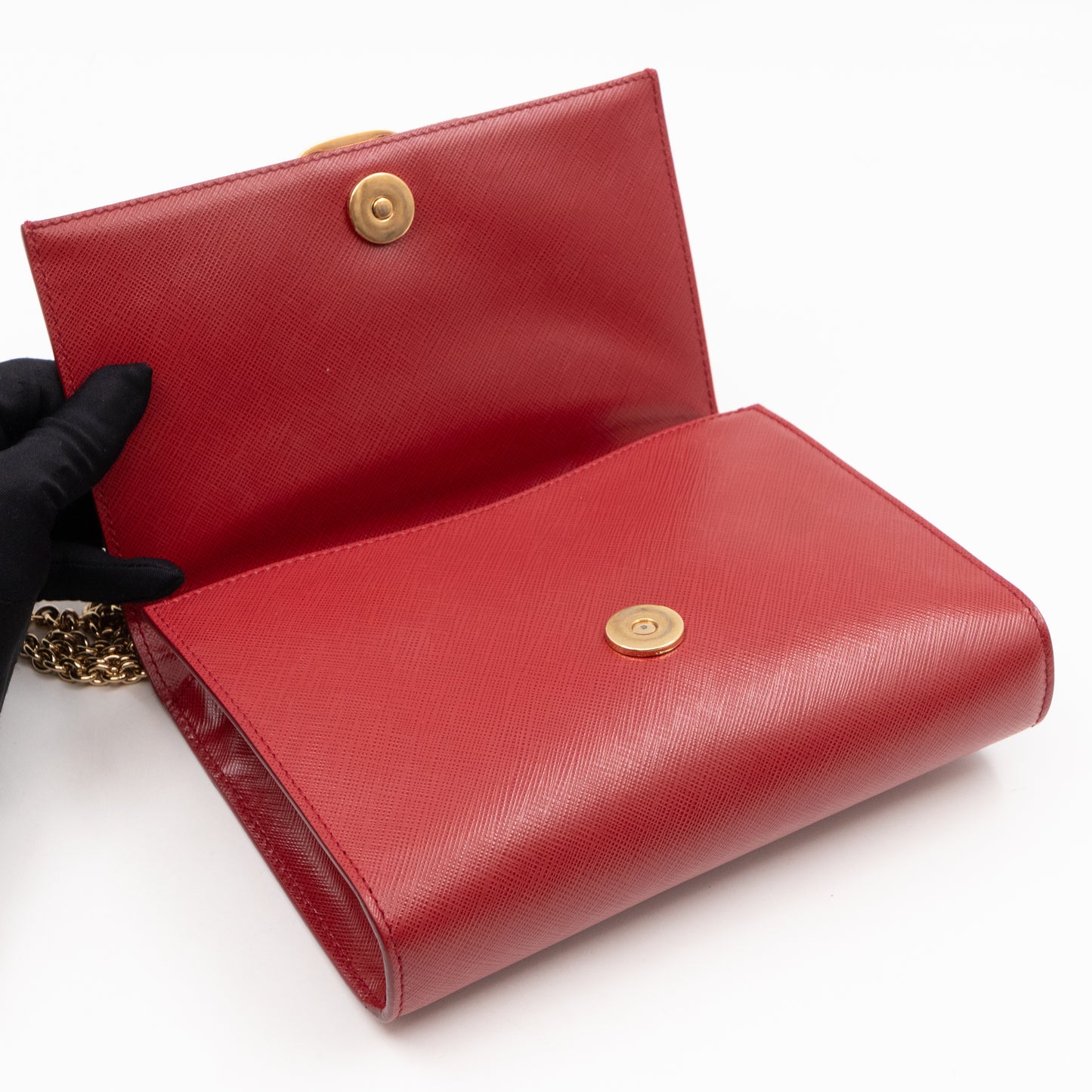 Ginny Vara Bow Mini Red Saffiano Leather