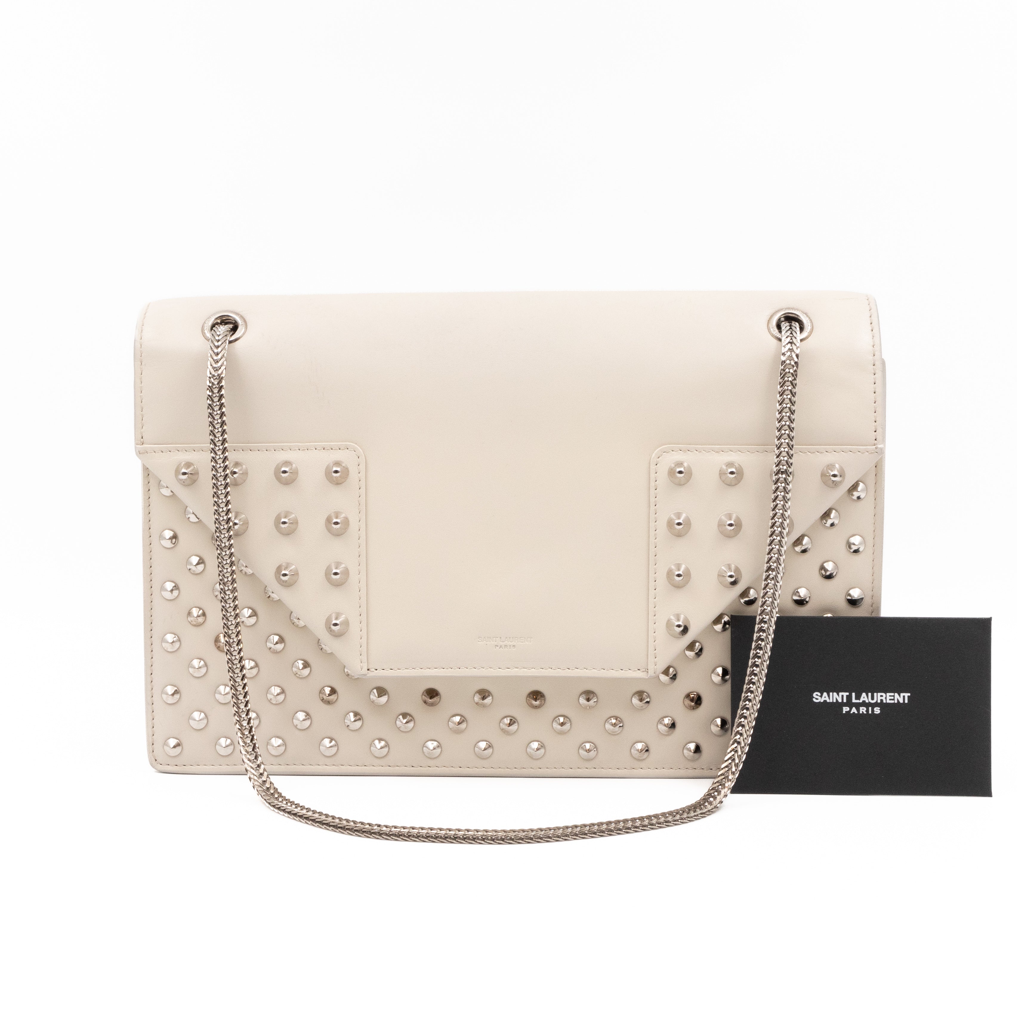 Studded Medium Betty Bag White Leather