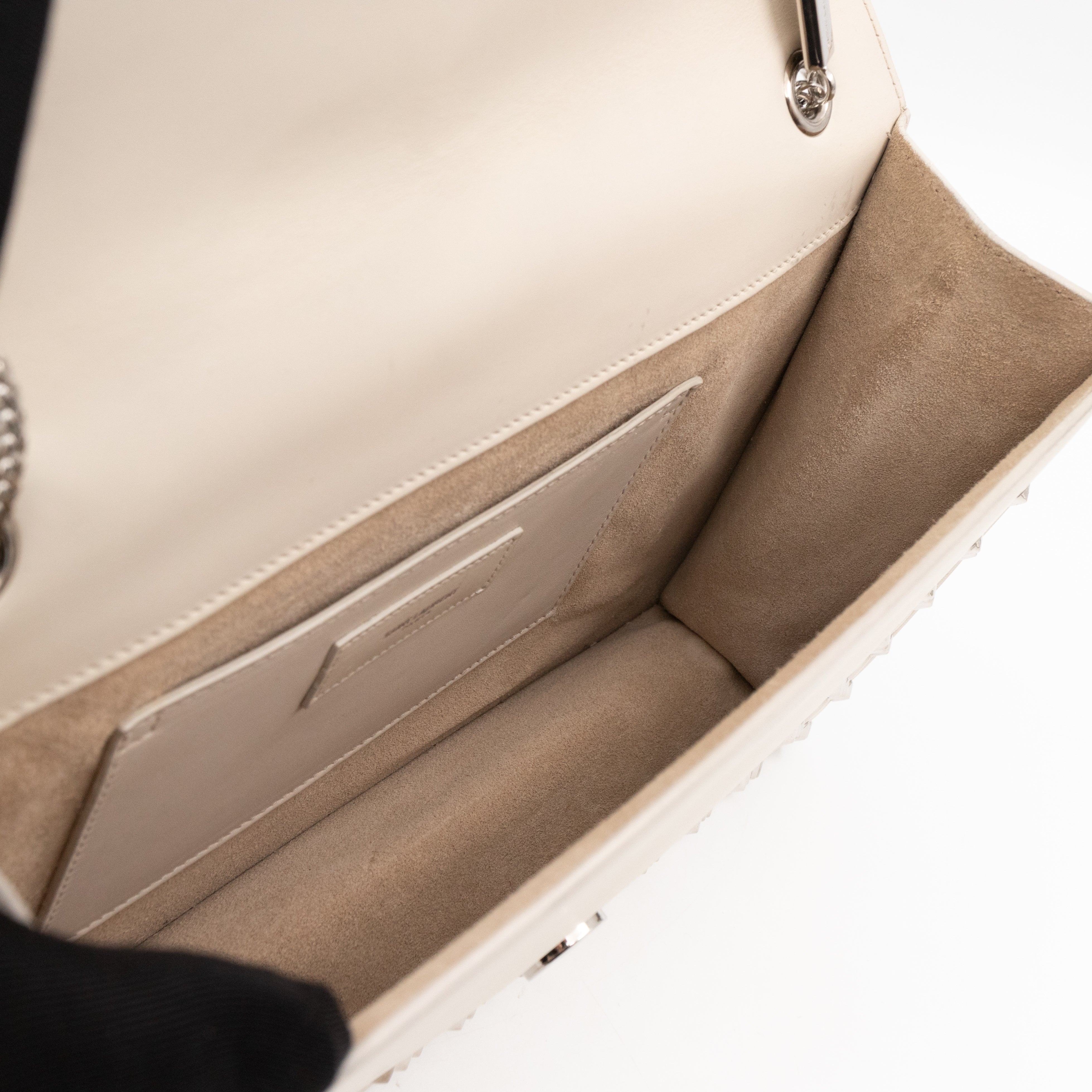 Studded Medium Betty Bag White Leather