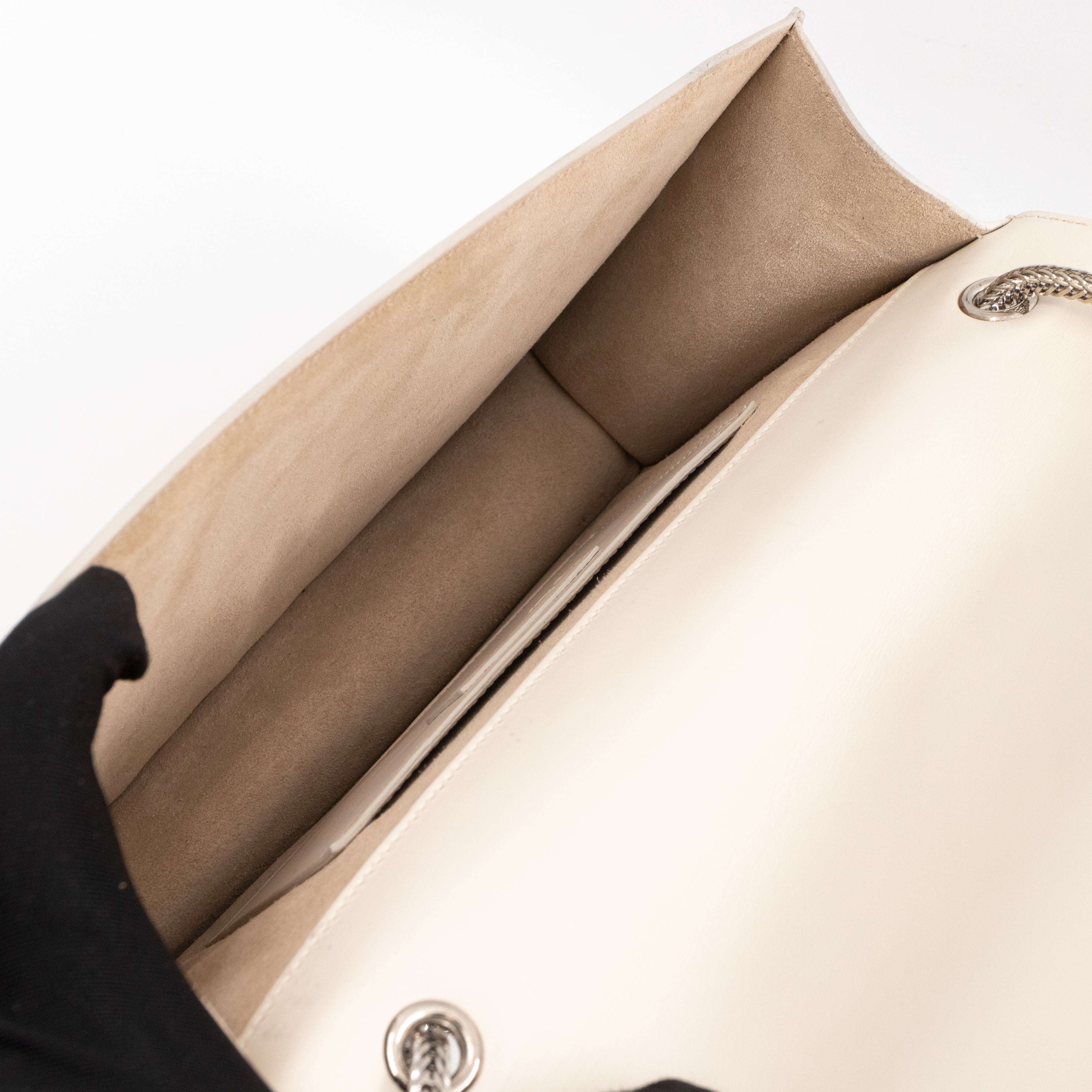 Studded Medium Betty Bag White Leather