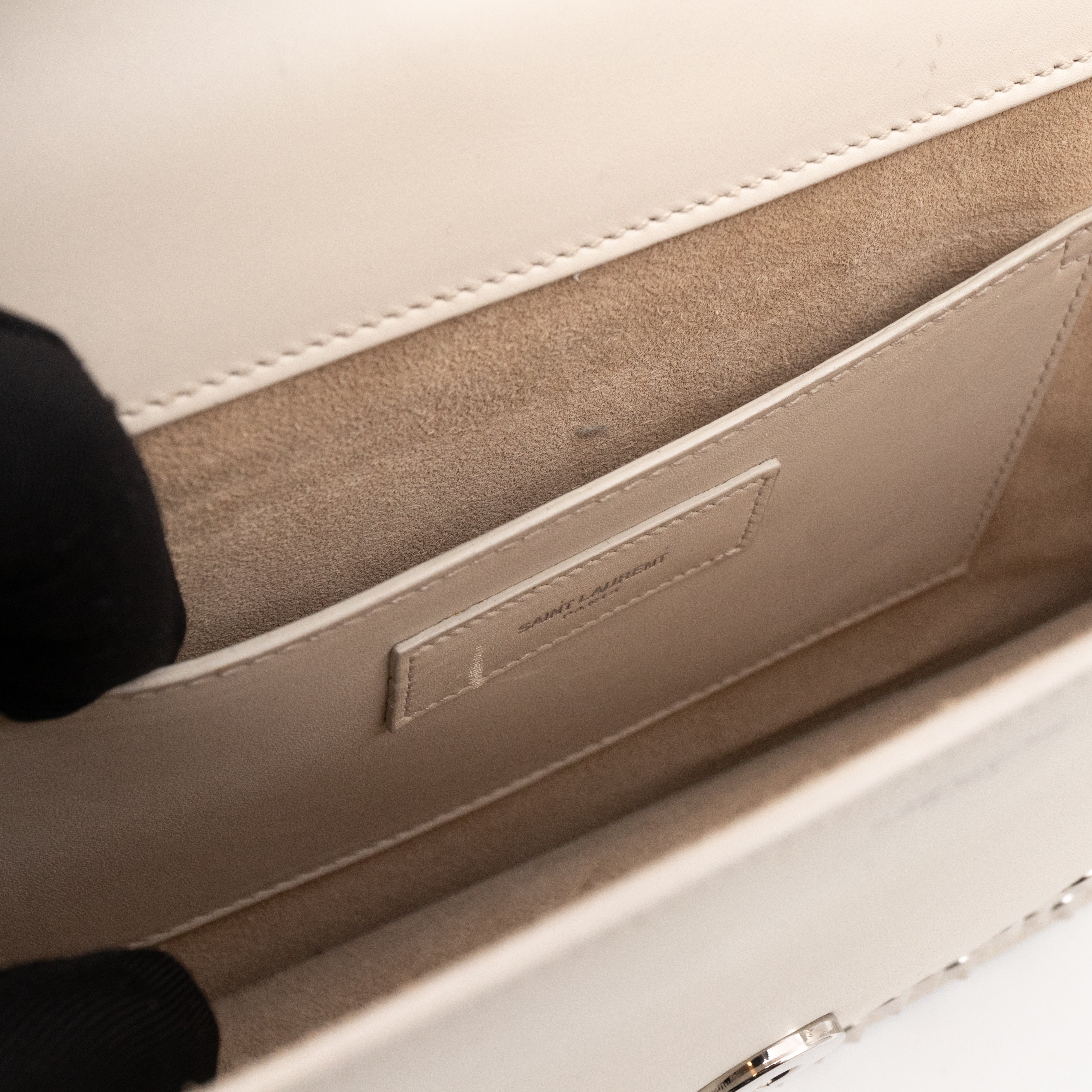 Studded Medium Betty Bag White Leather