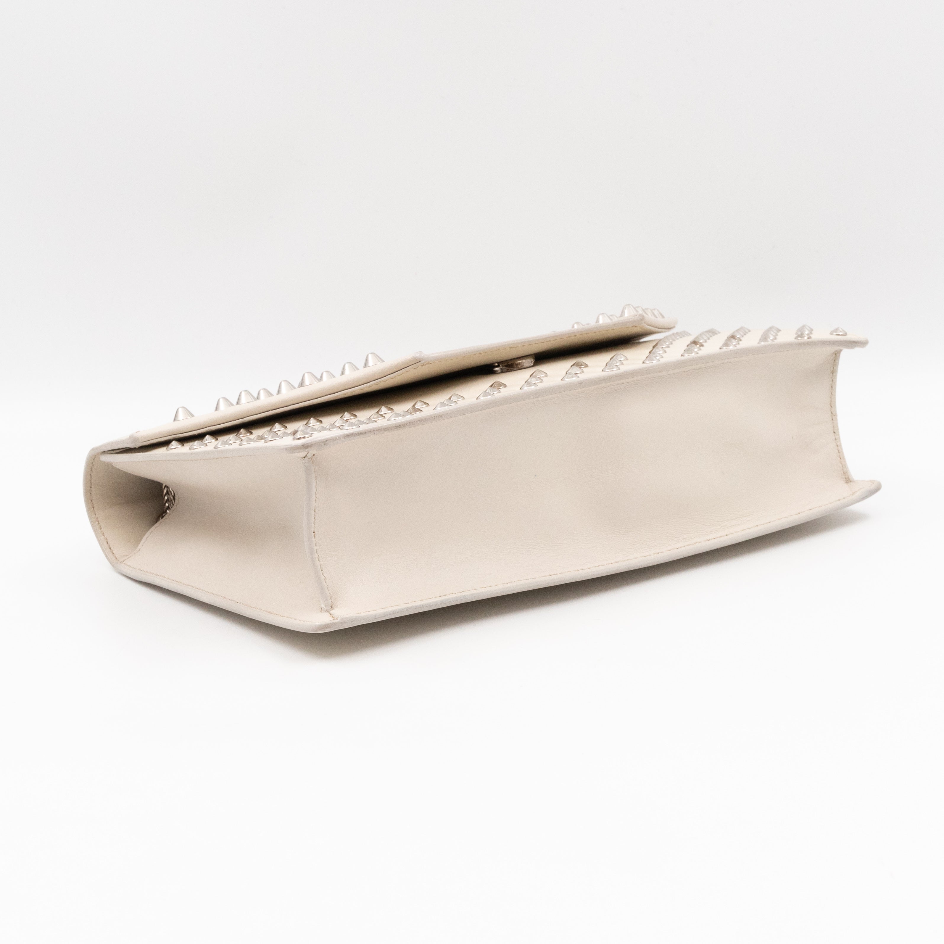 Studded Medium Betty Bag White Leather