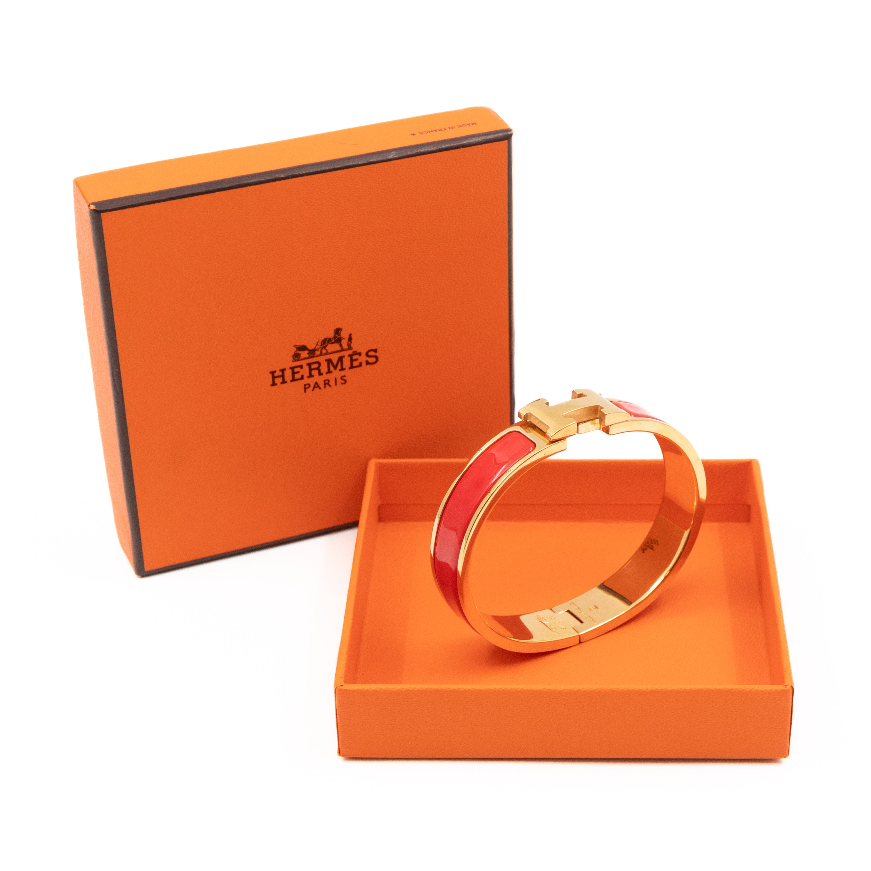 Hermes Clic H Bracelet PM Red Gold – Queen Station